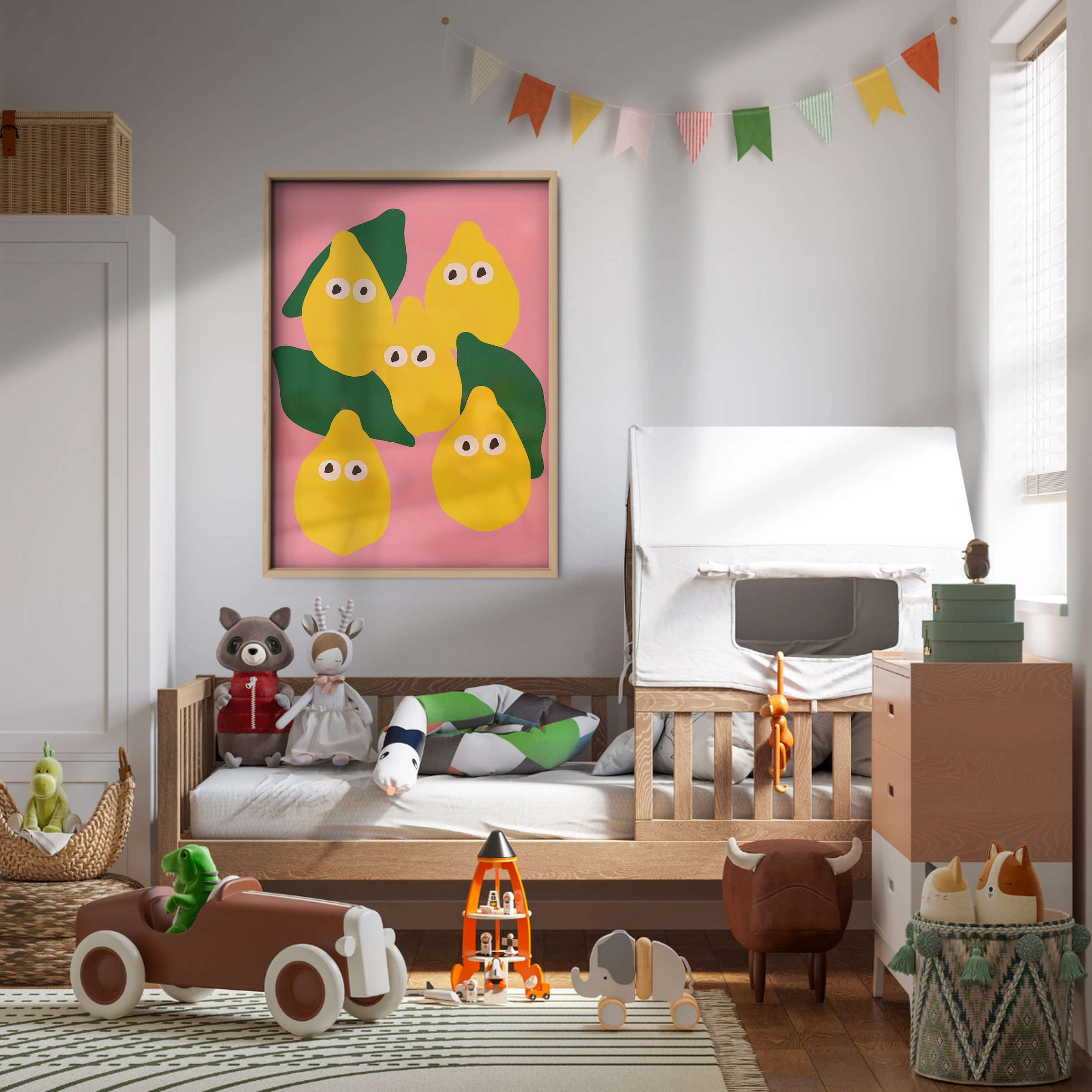 Smiling Pears Nursery Print