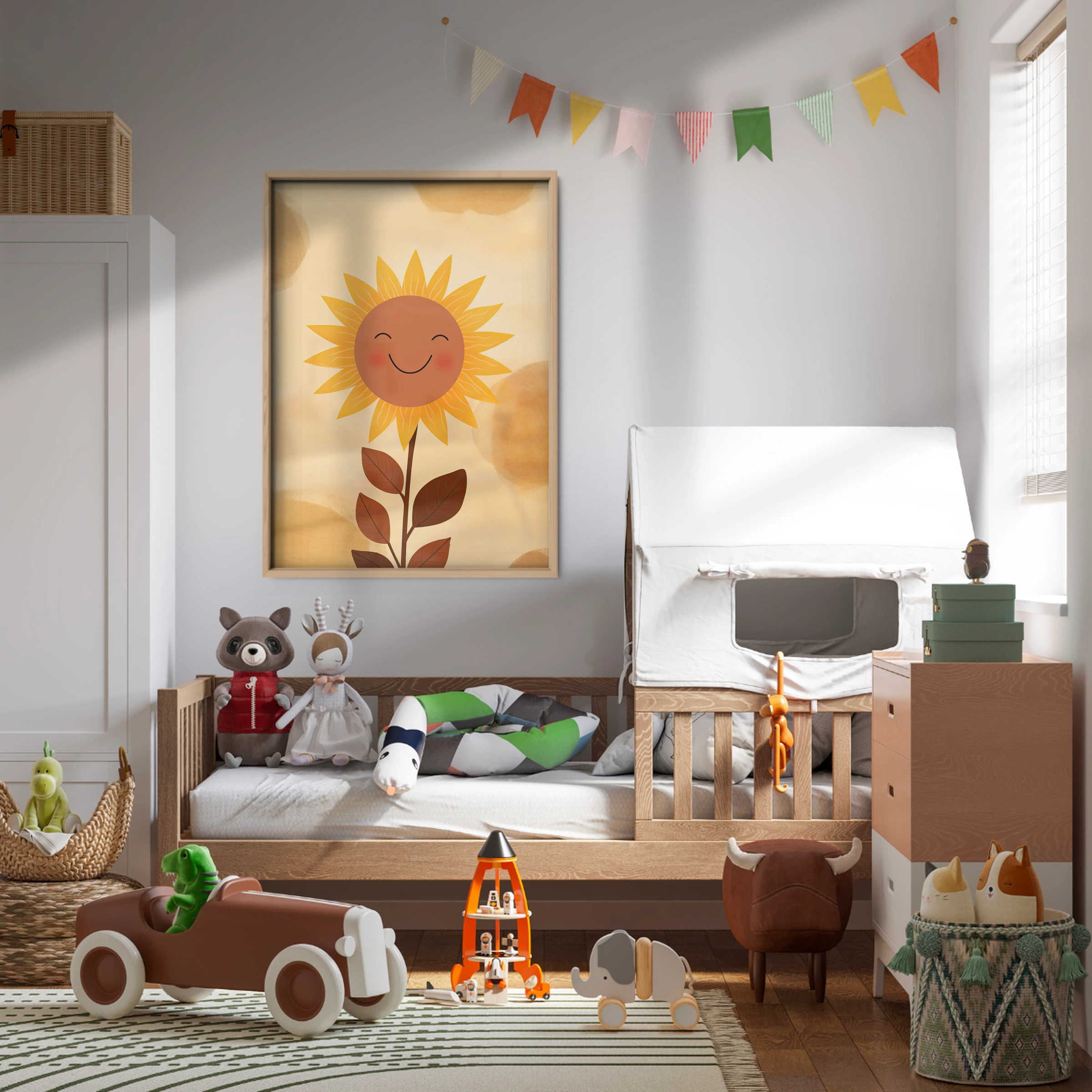 Smiling Sunflower Nursery Print