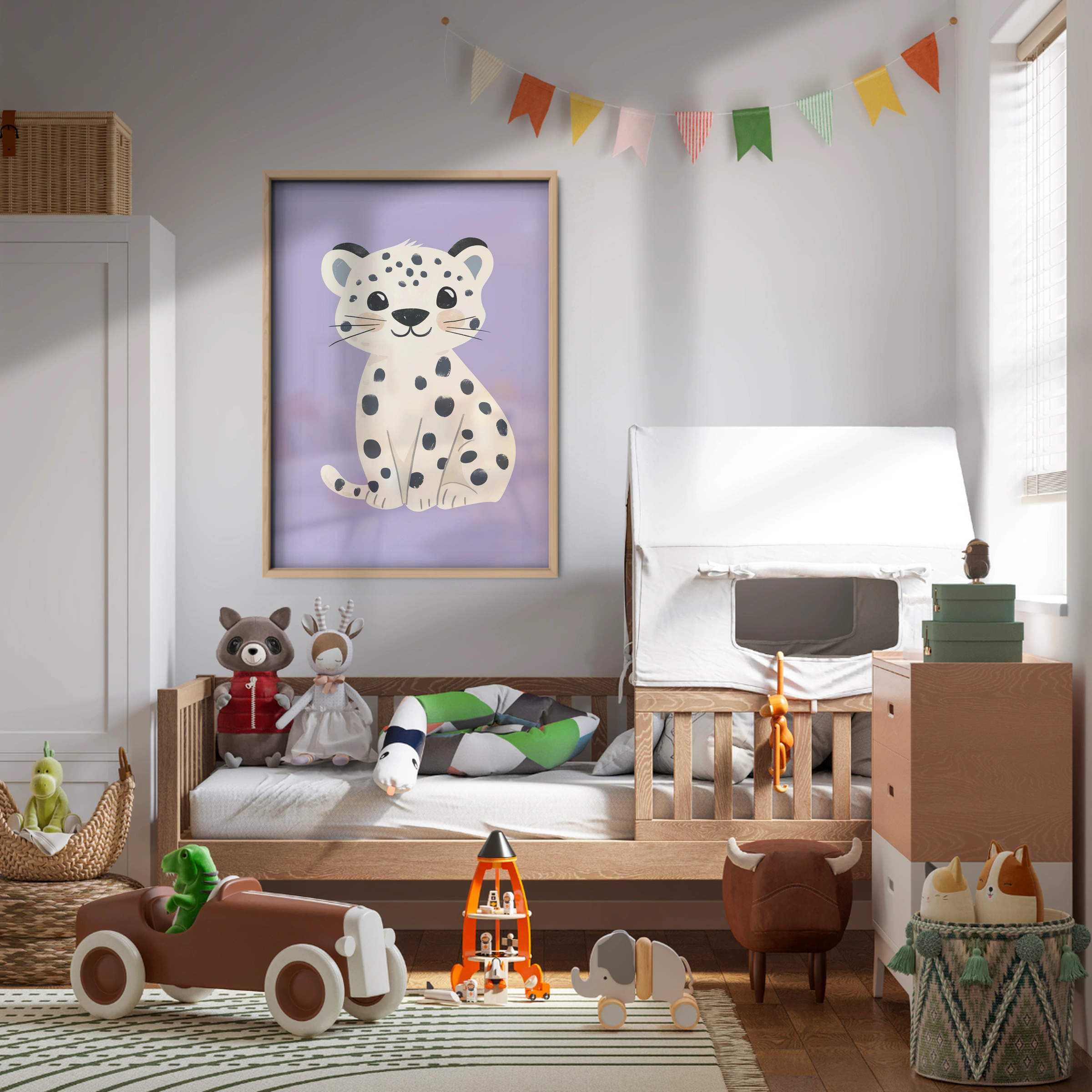 Snow Leopard Cub Nursery Print