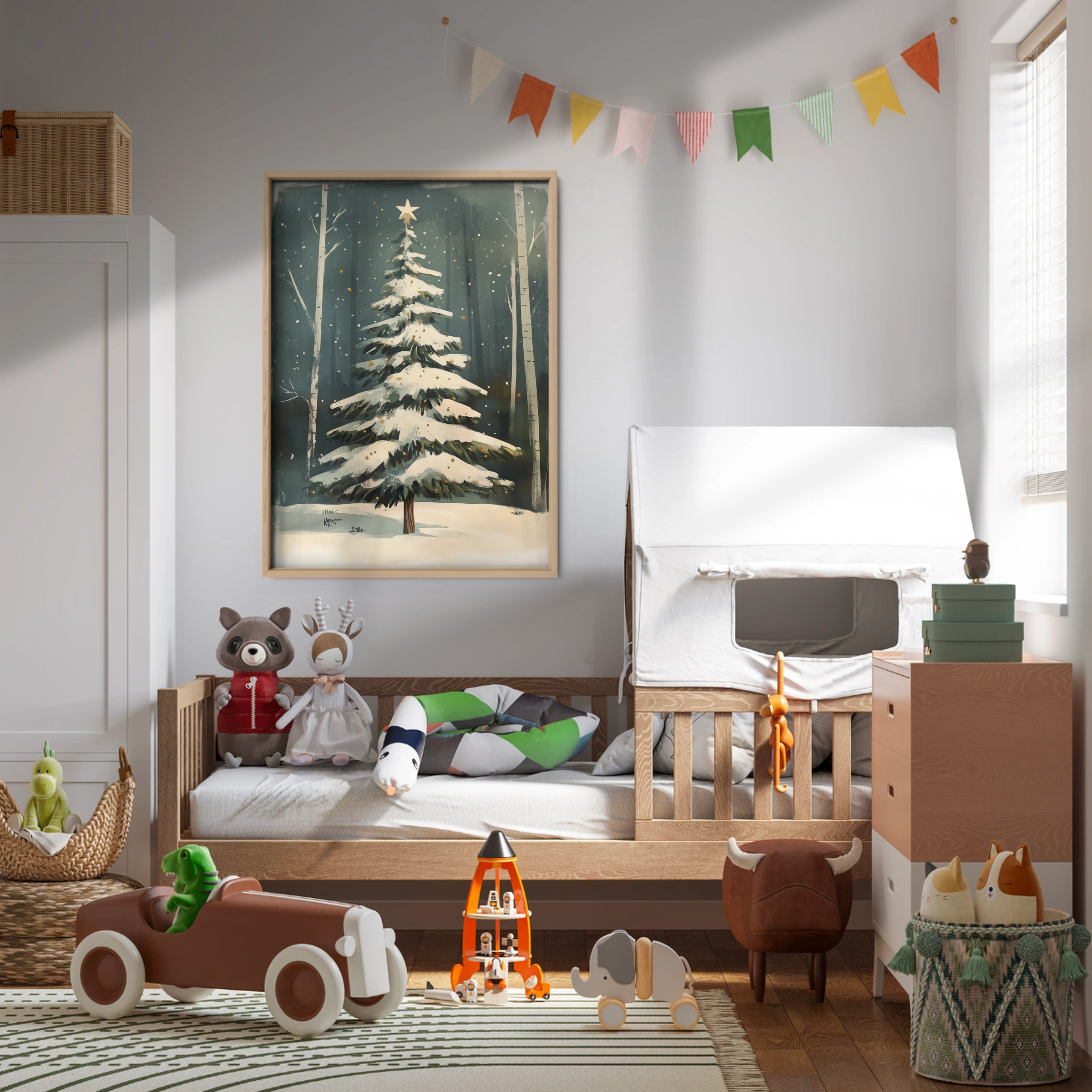 Snowy Forest Tree Christmas Print