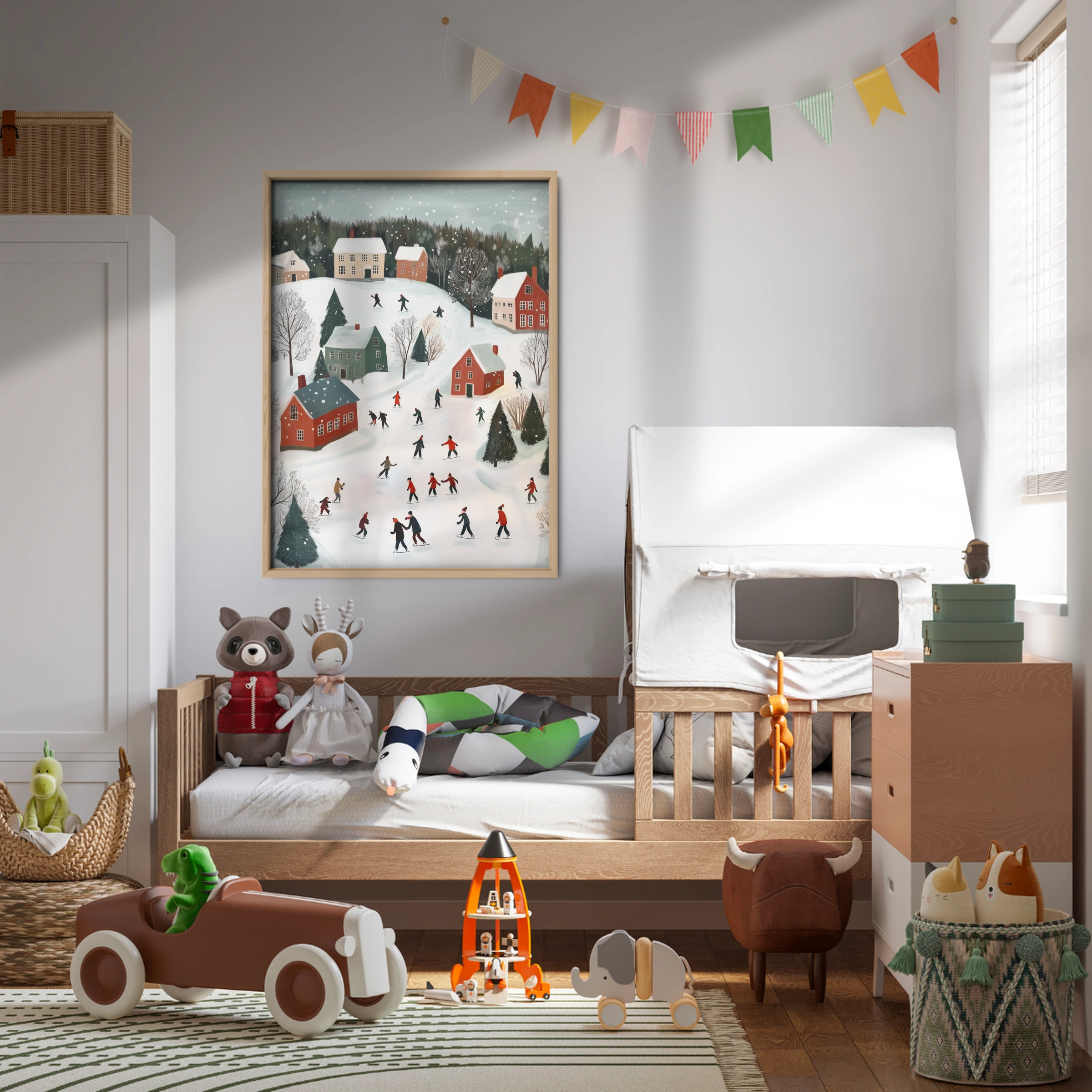 Snowy Village Christmas Print