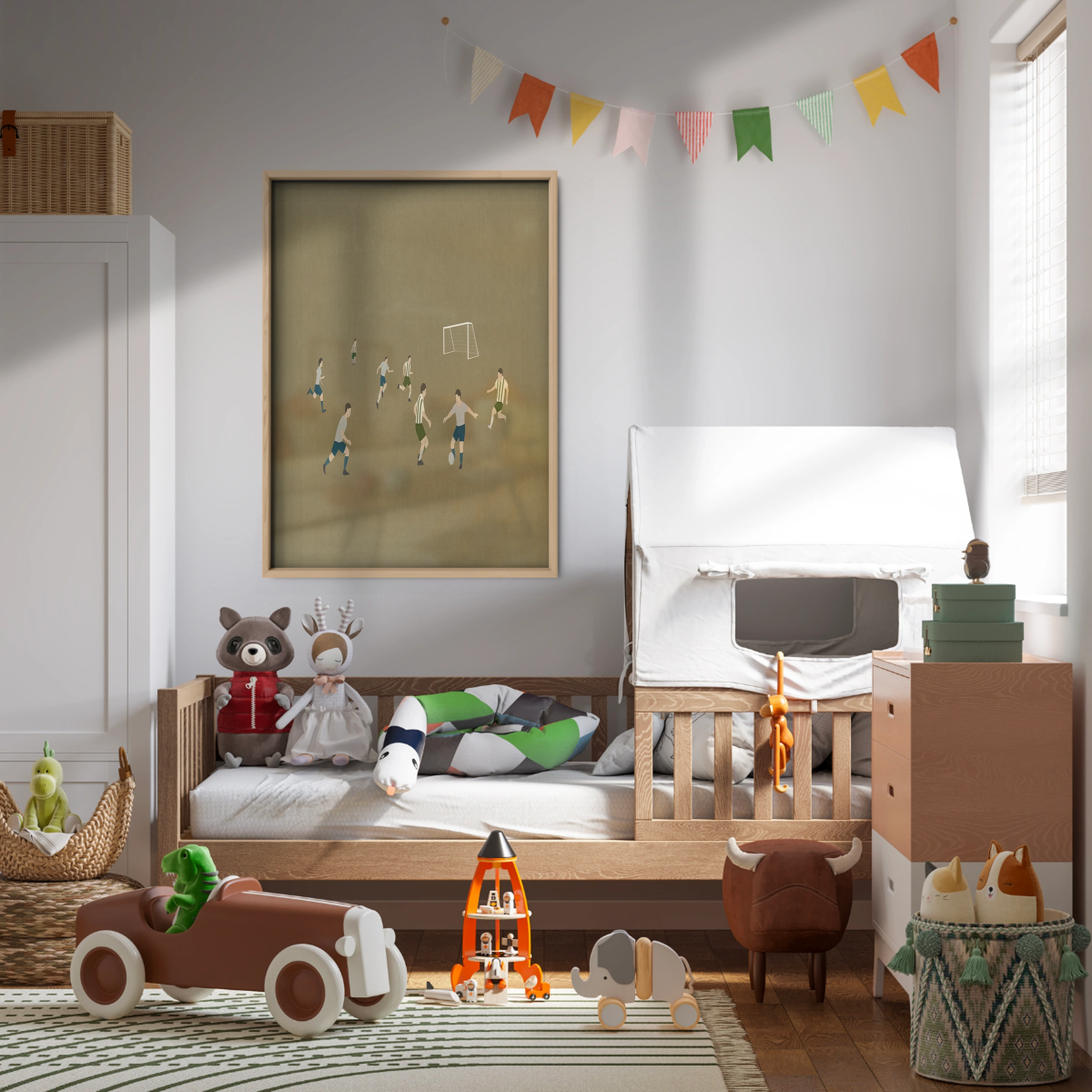 Soccer Players Nursery Print