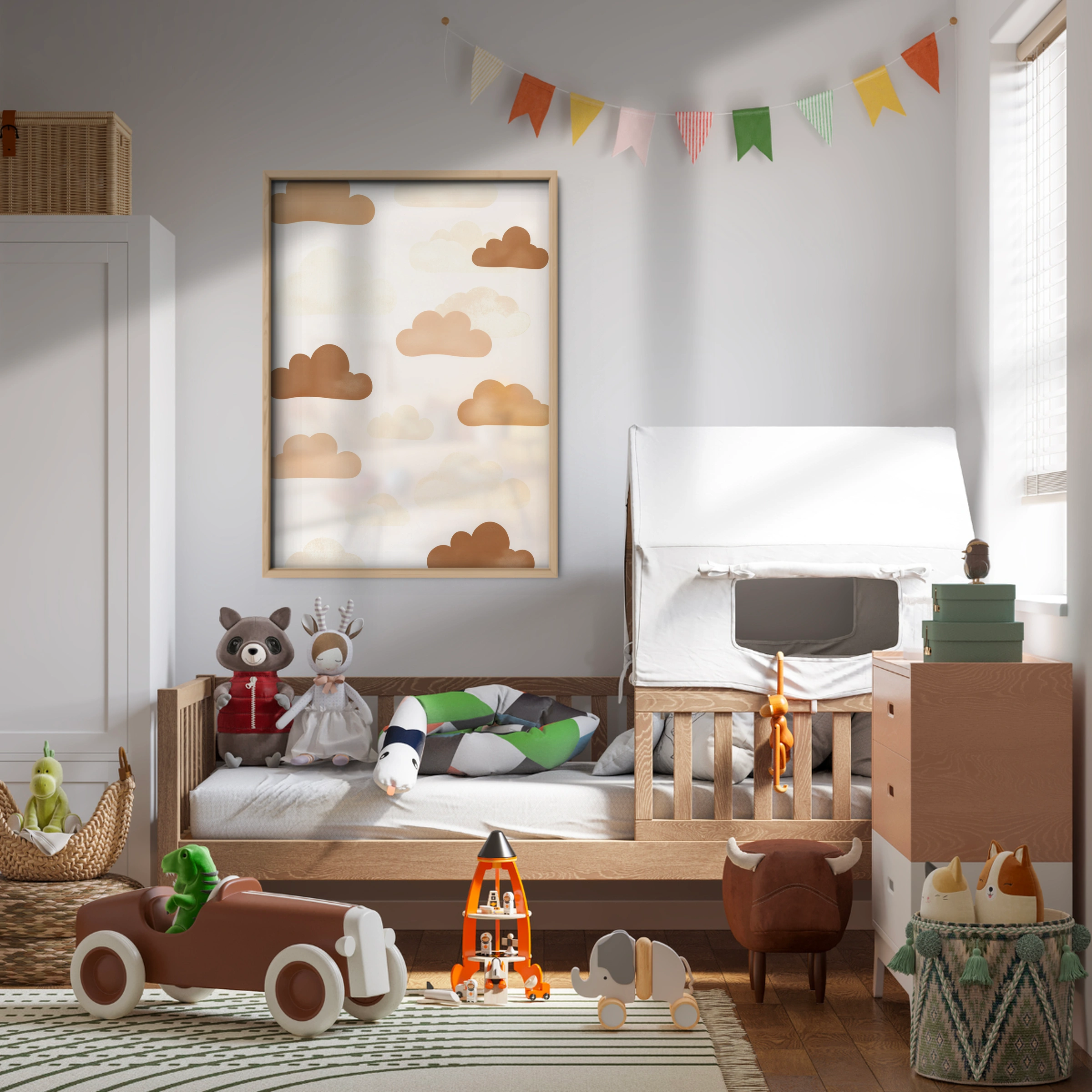 Soft Clouds Nursery Print