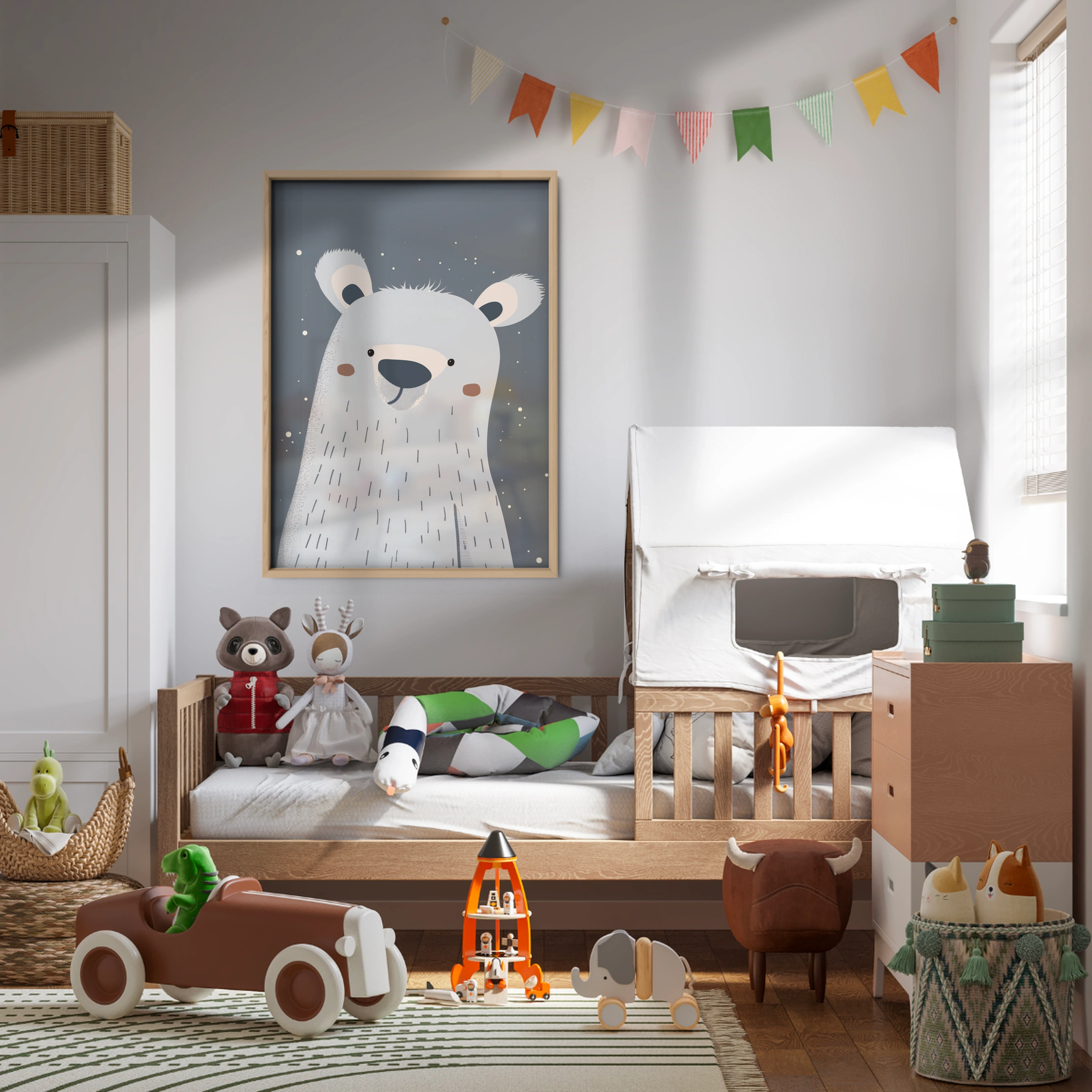 Soft Polar Bear Nursery Print