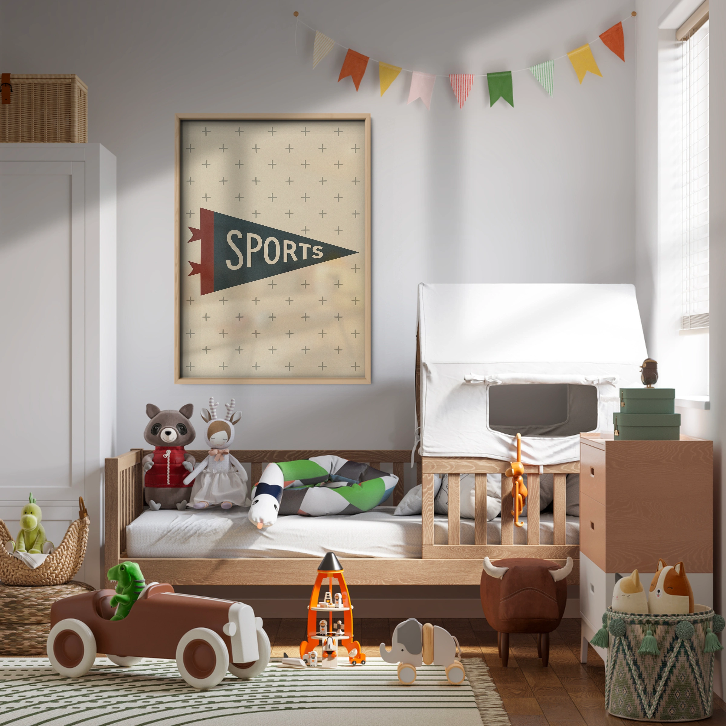 Sports Pennant Two Nursery Print