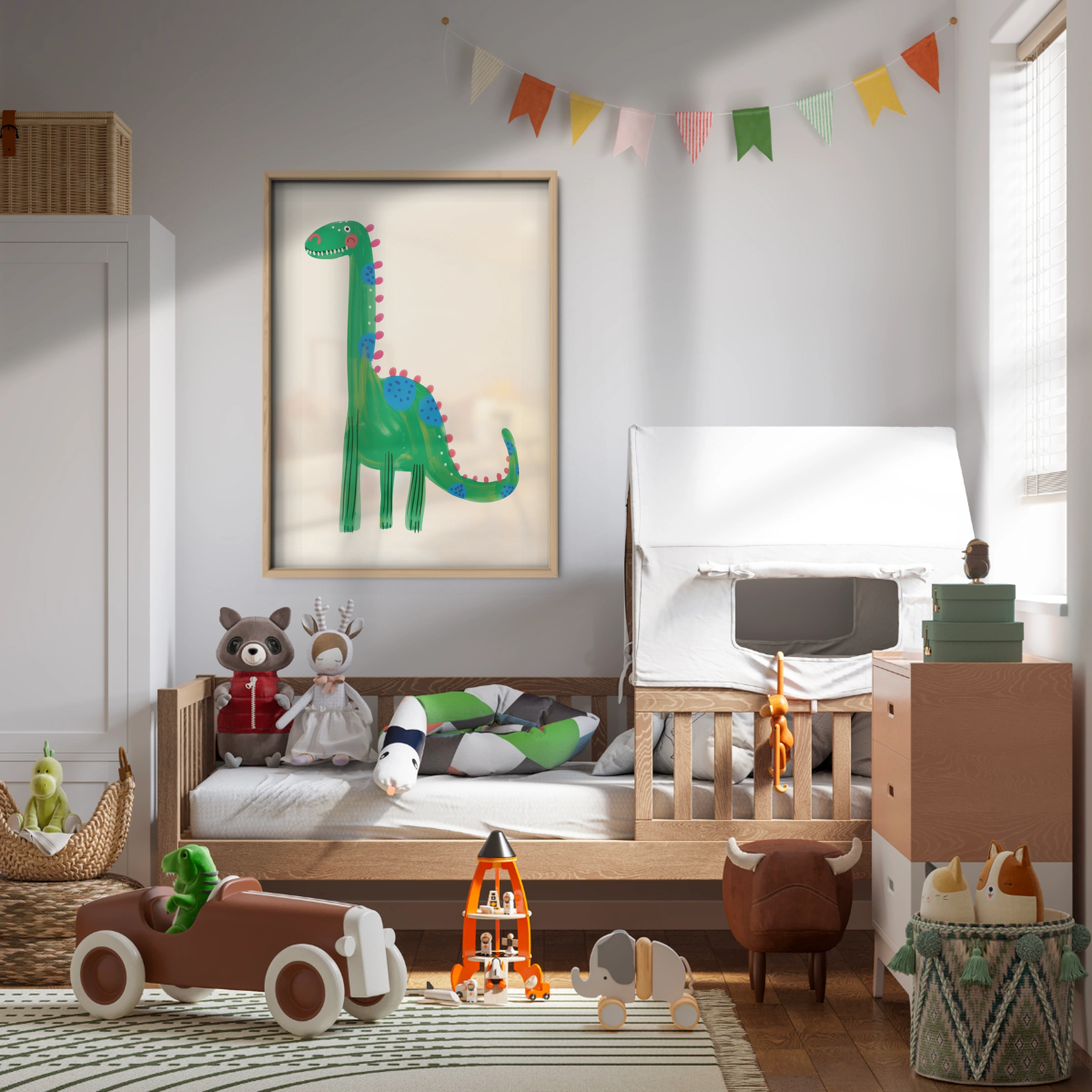 Spotty Dinosaur Nursery Print