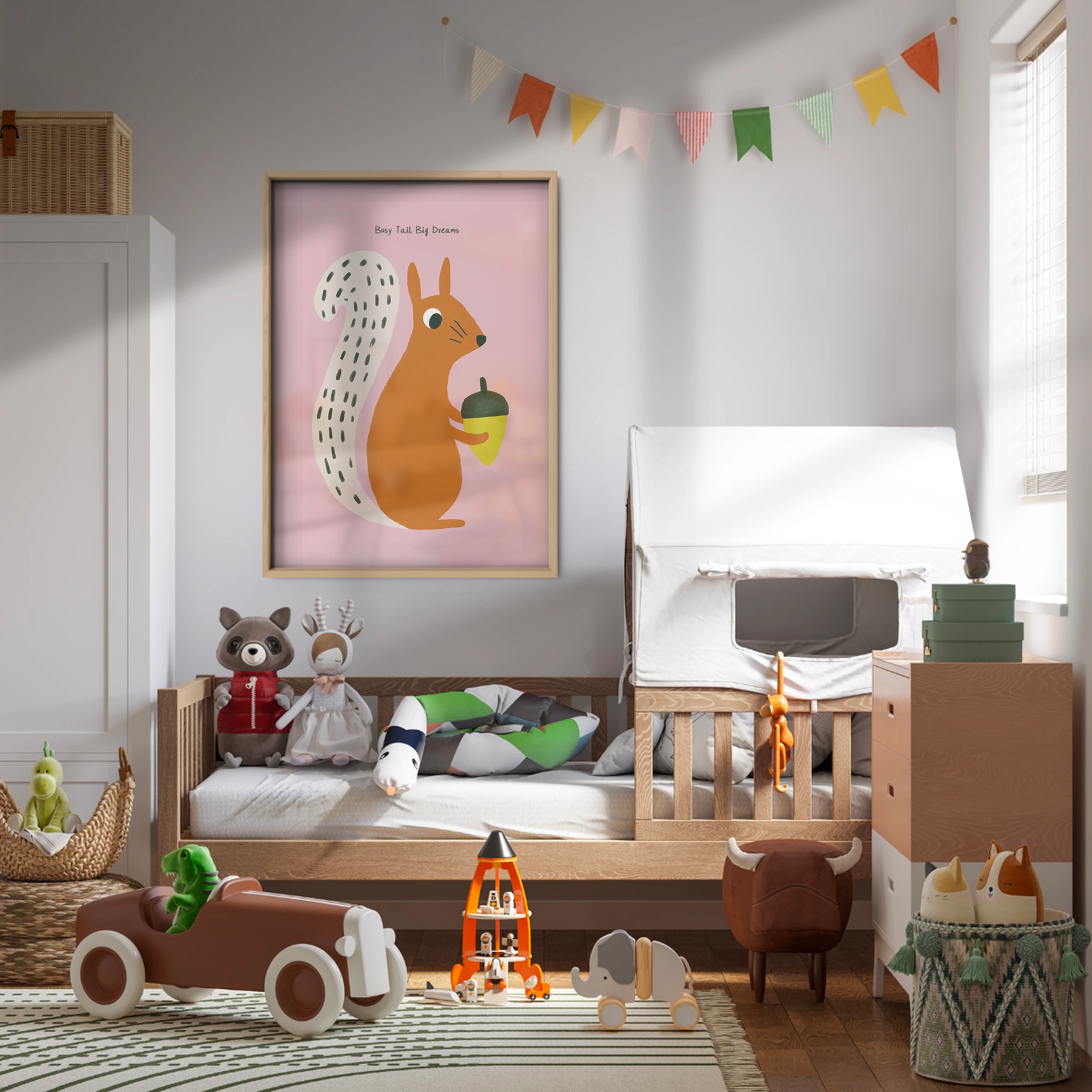 Squirrel with an Acorn Nursery Print