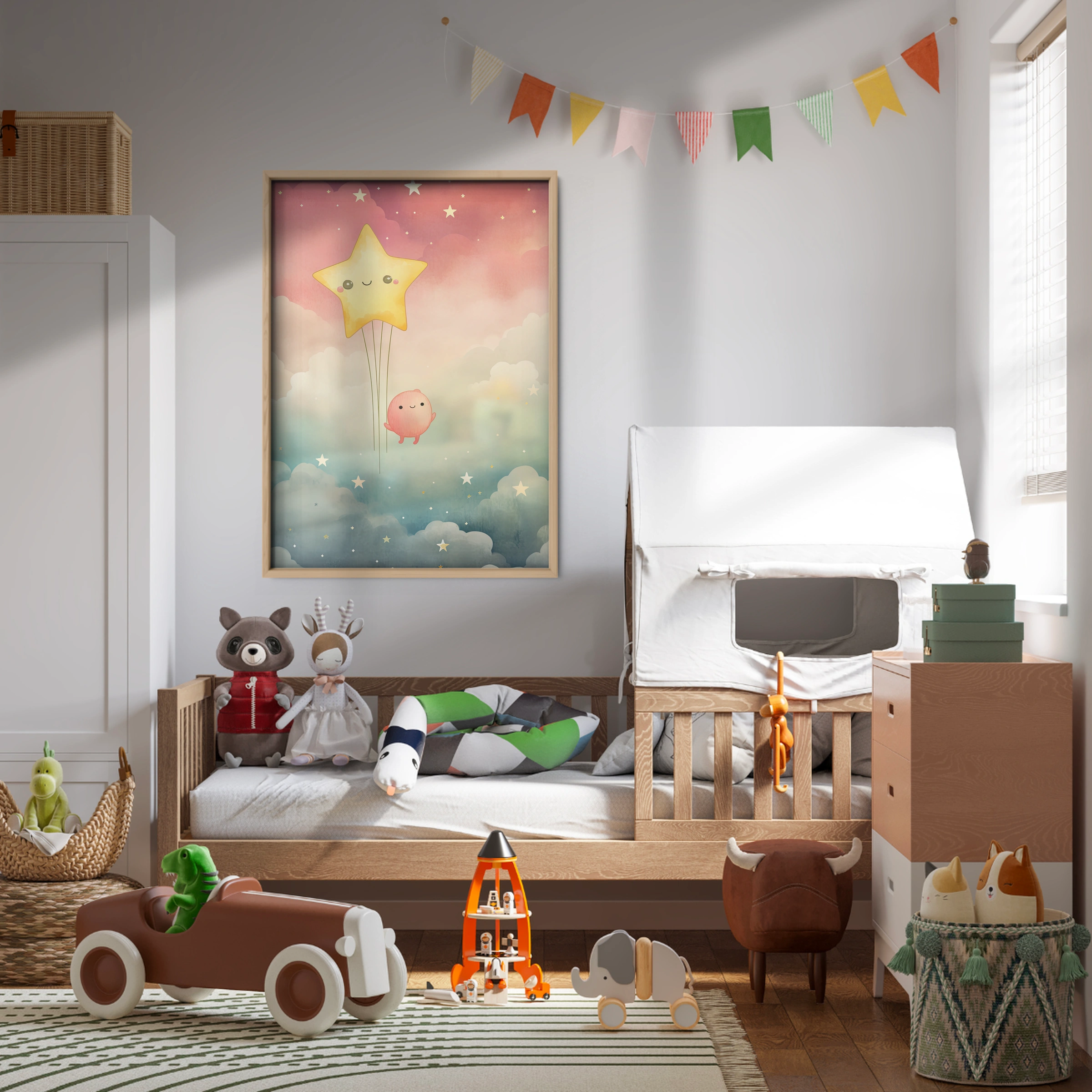 Star Balloon Nursery Print