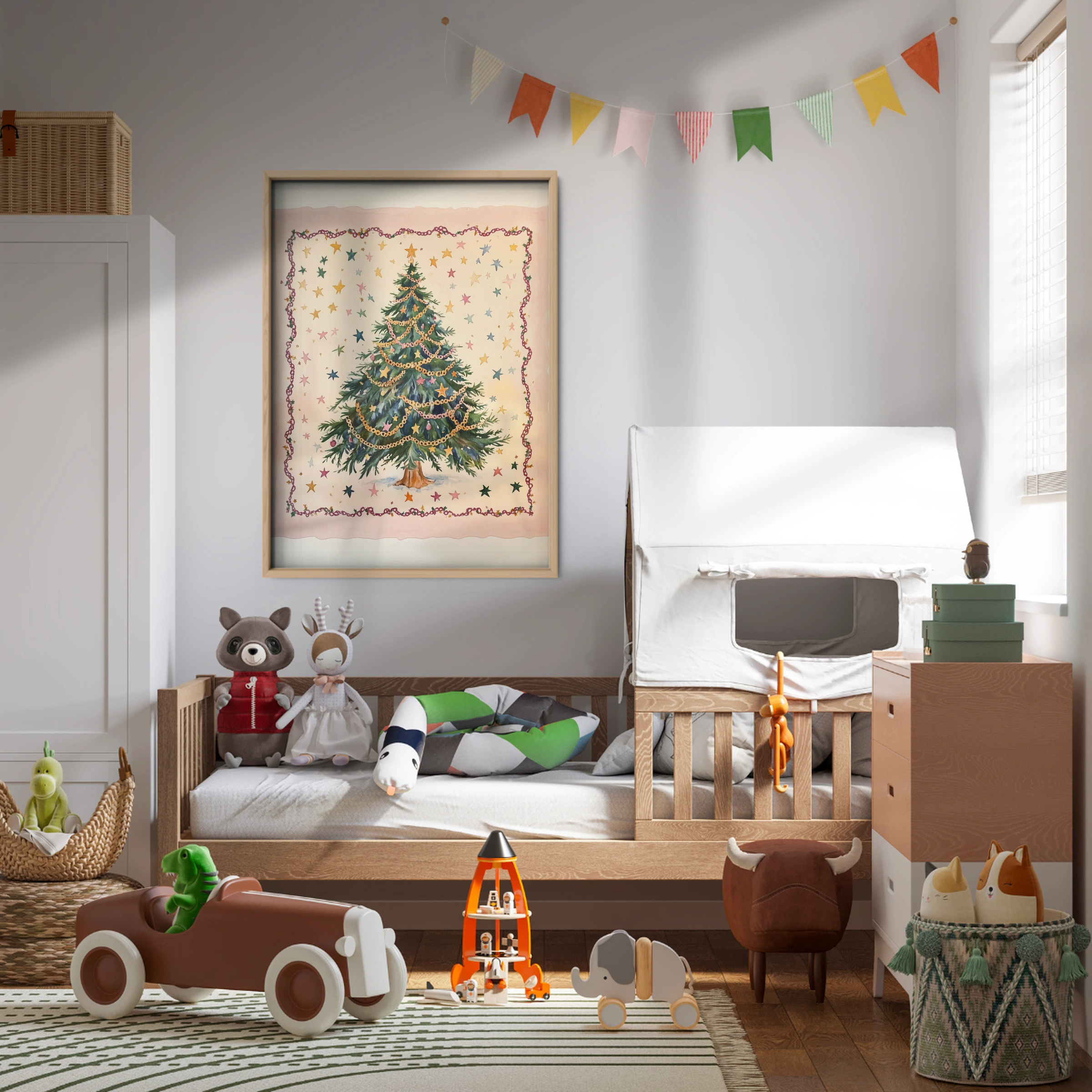 Starry Christmas Tree Print