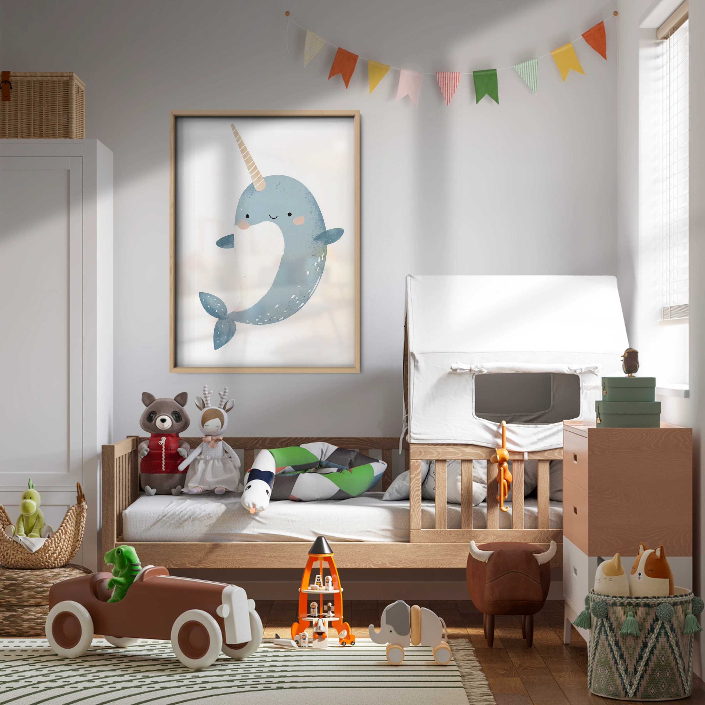 Starry Narwhal Nursery Print