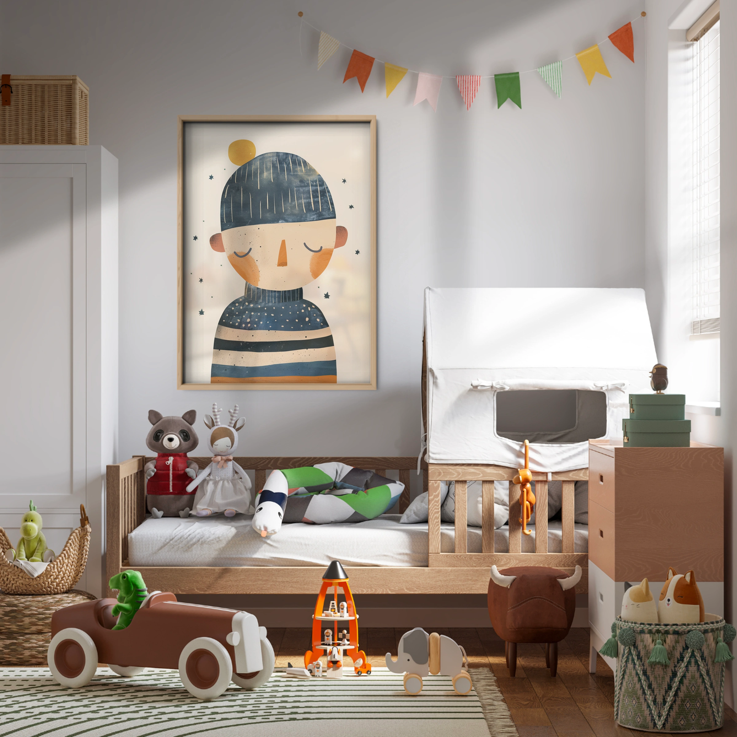 Striped Jumper Boy Nursery Print