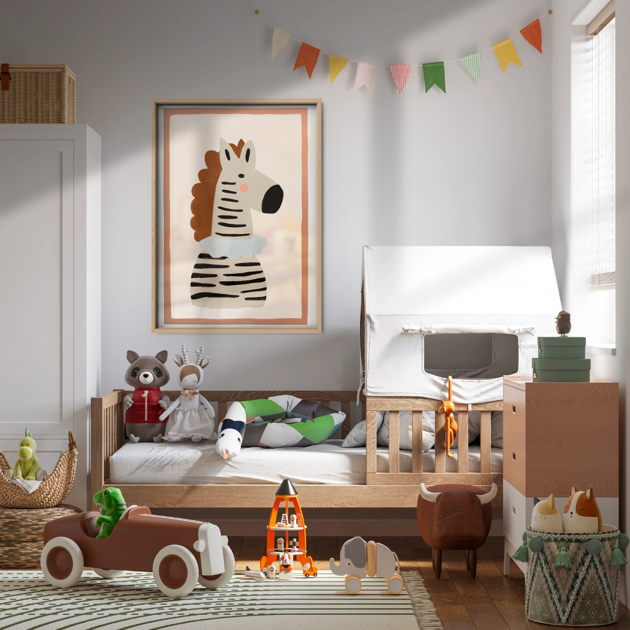 Striped Zebra Nursery Print