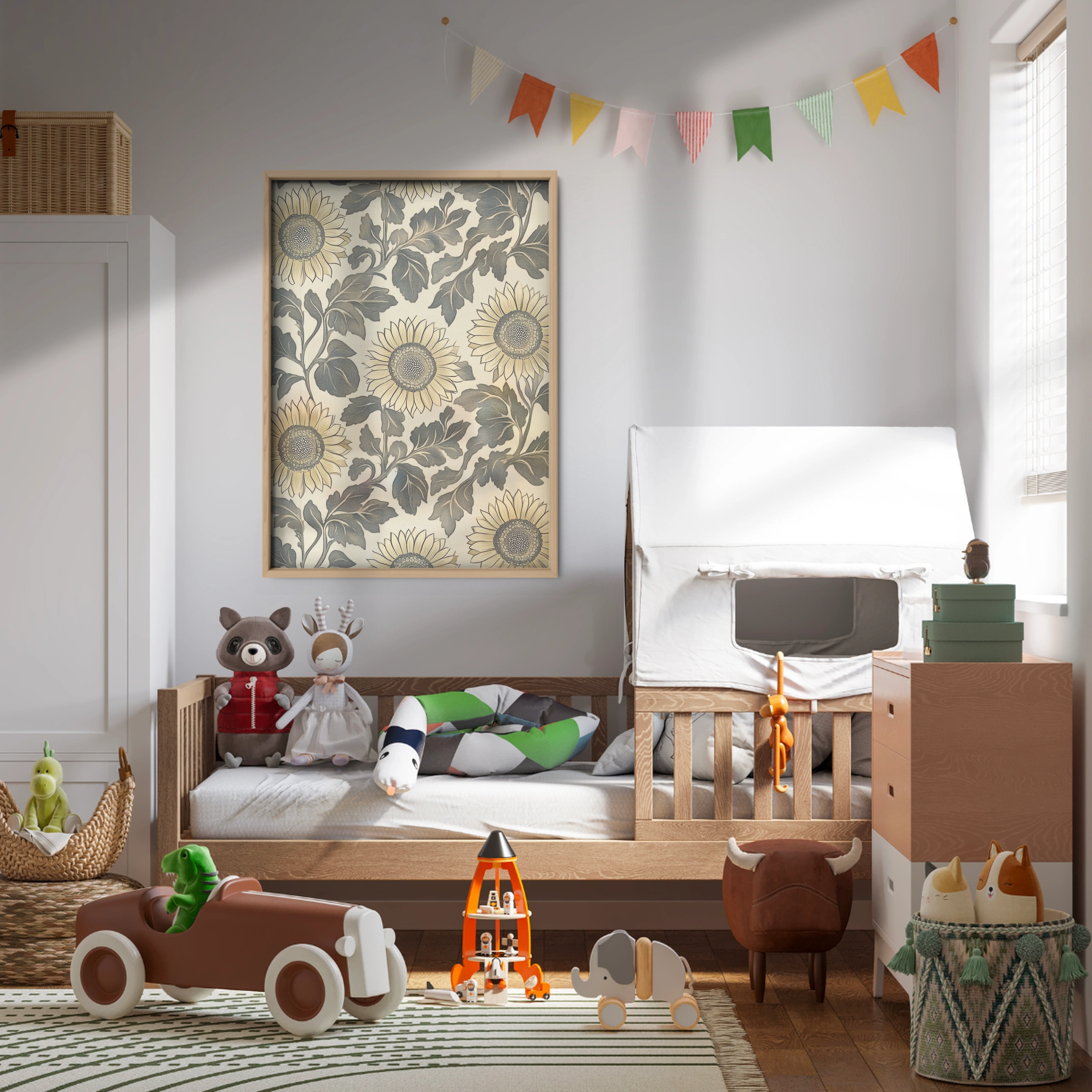 Sunflower Pattern Nursery Print