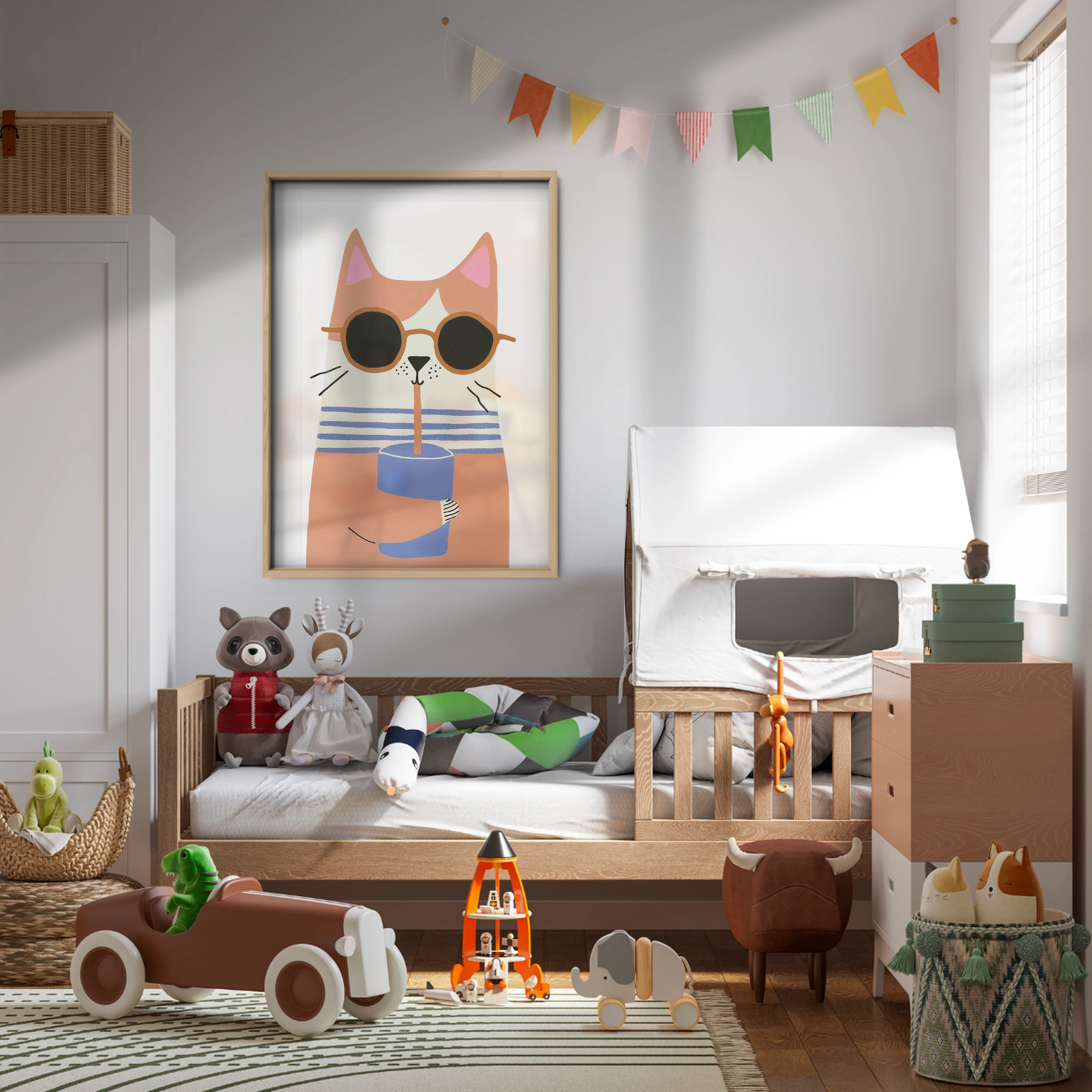 Sunglasses Cat Nursery Print