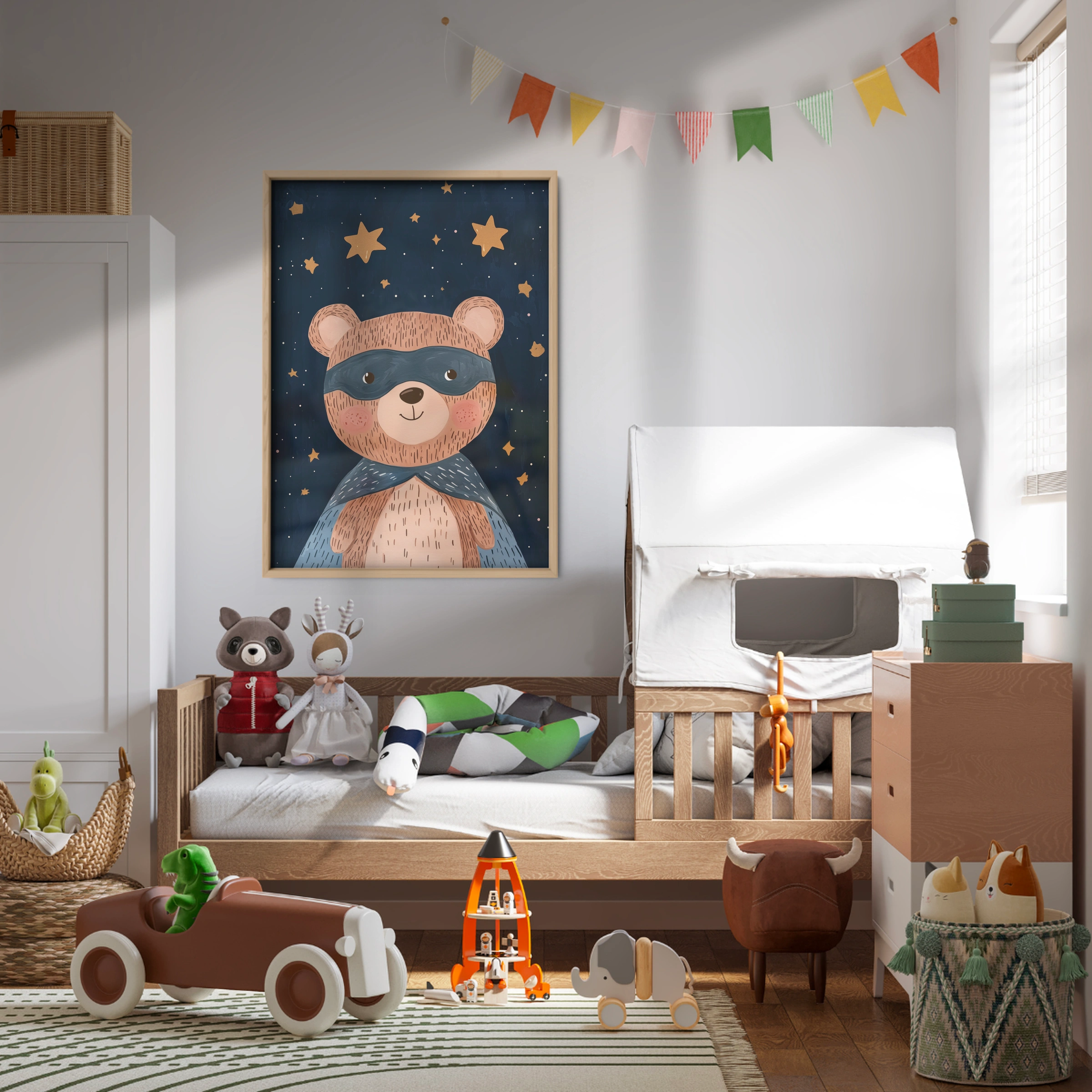 Superhero Bear Nursery Print