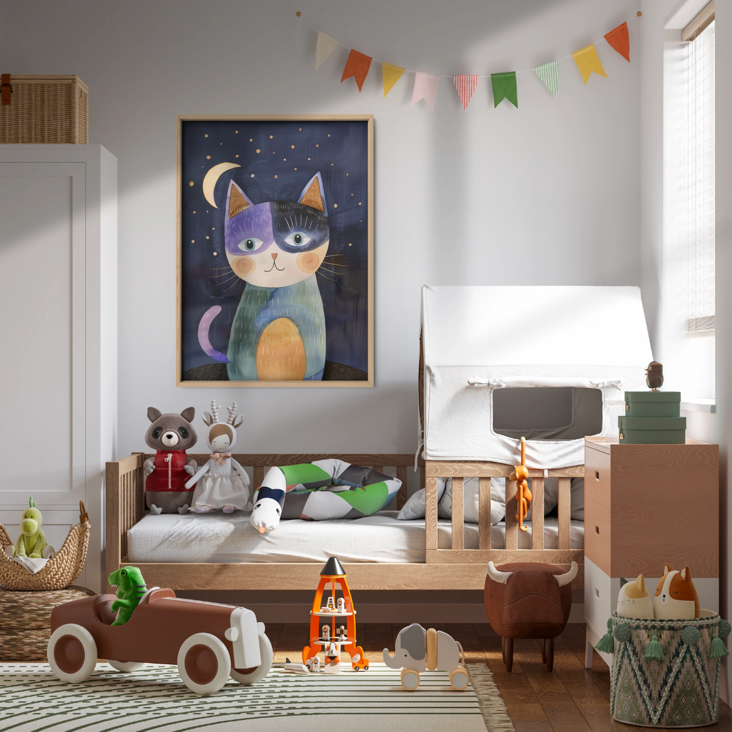 Superhero Cat Nursery Print