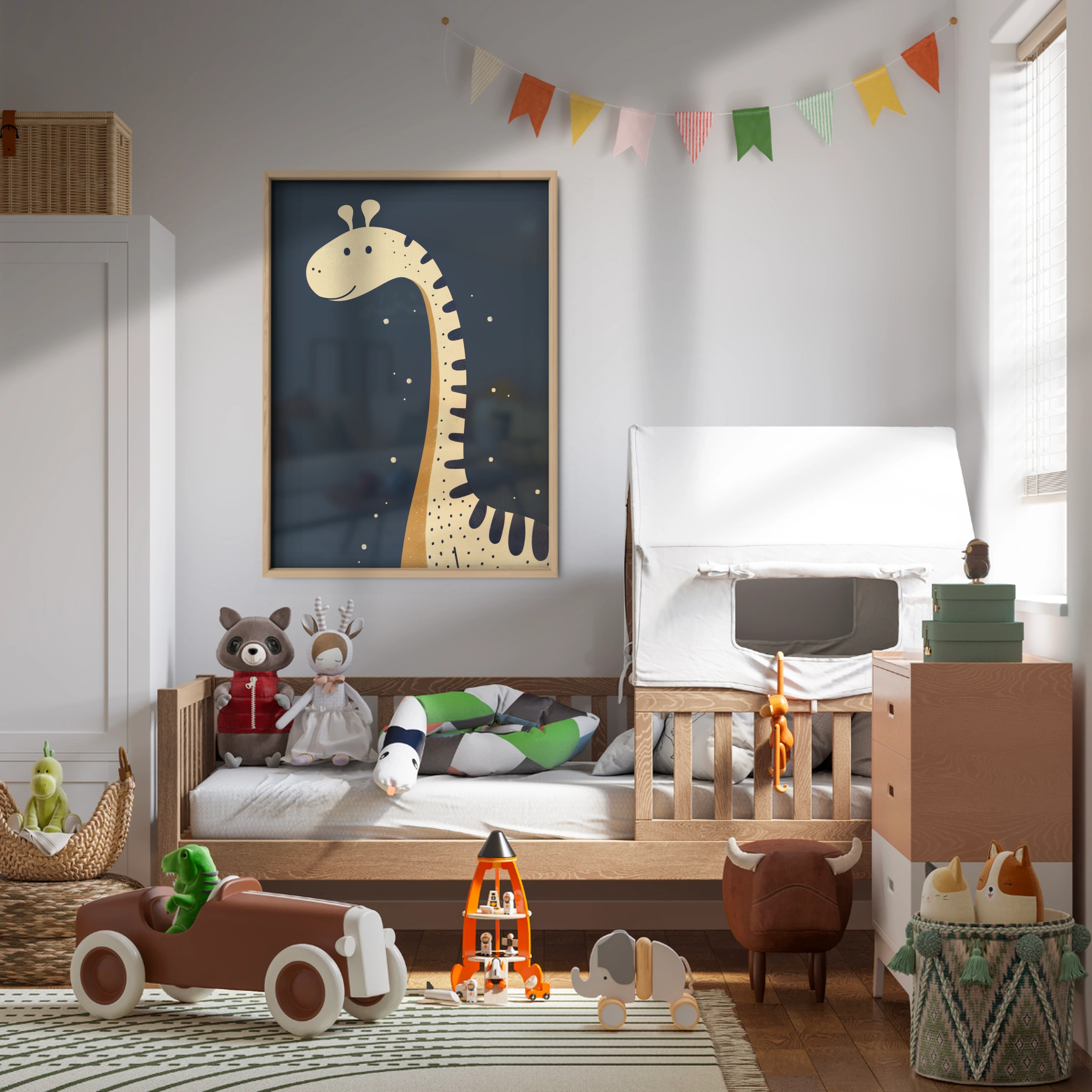Tall Giraffe Nursery Print