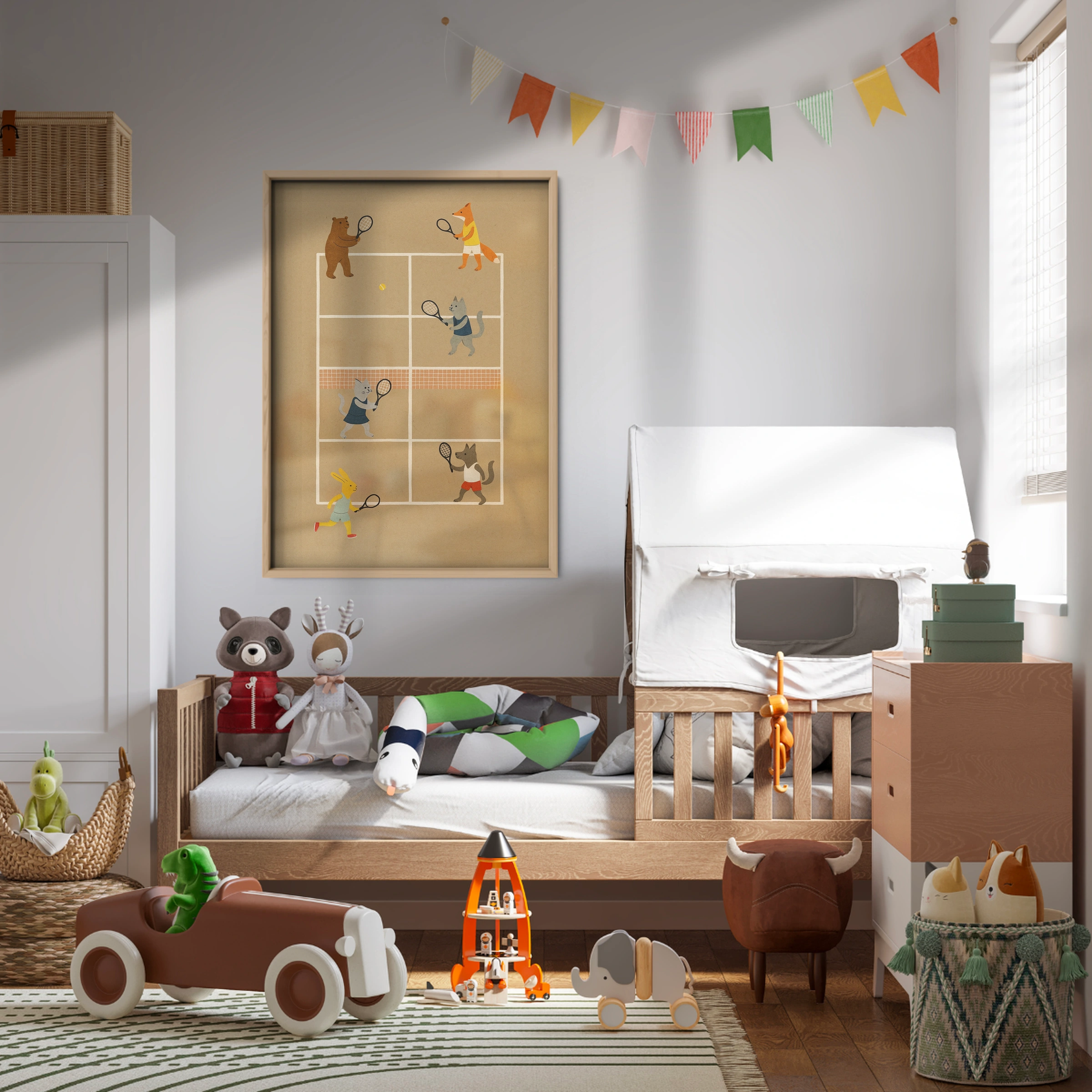 Tennis Court Match Nursery Print