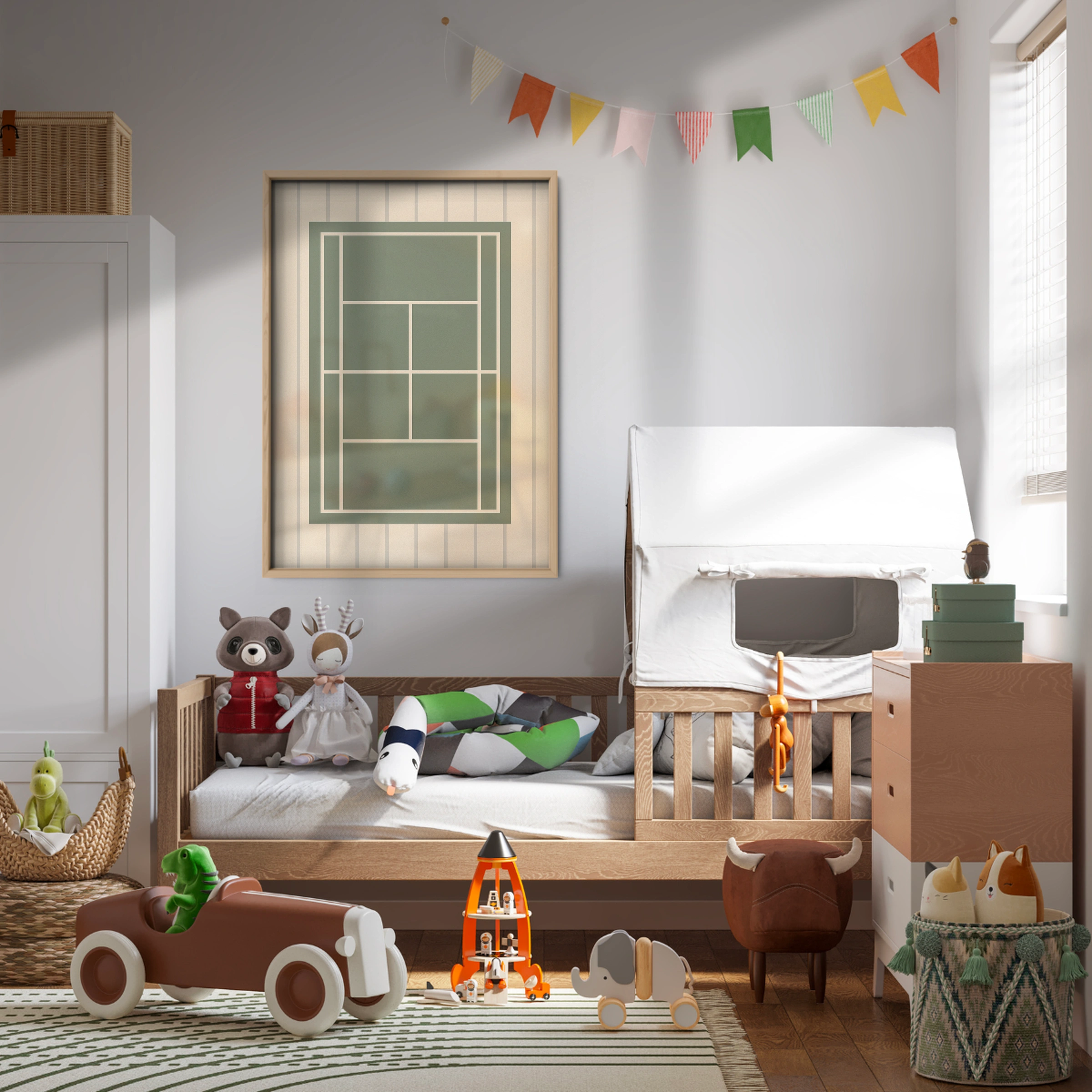 Tennis Court Two Nursery Print