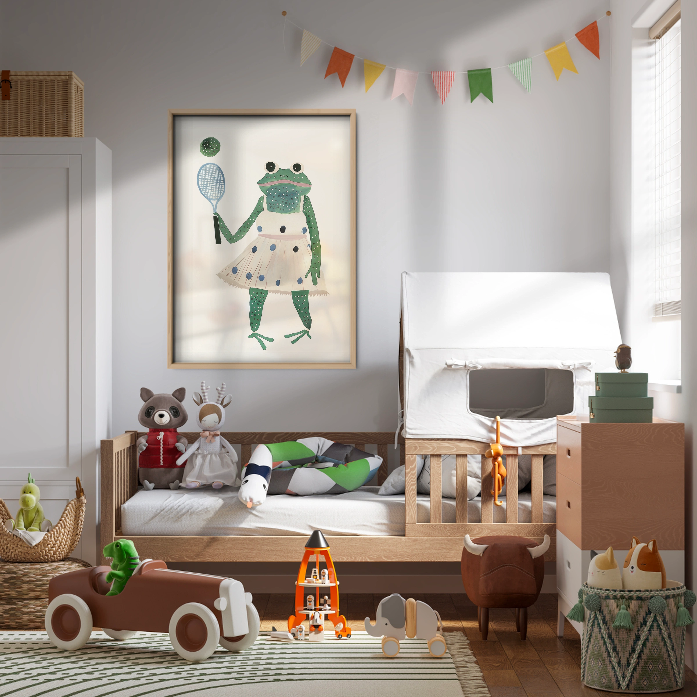 Tennis Frog Nursery Print