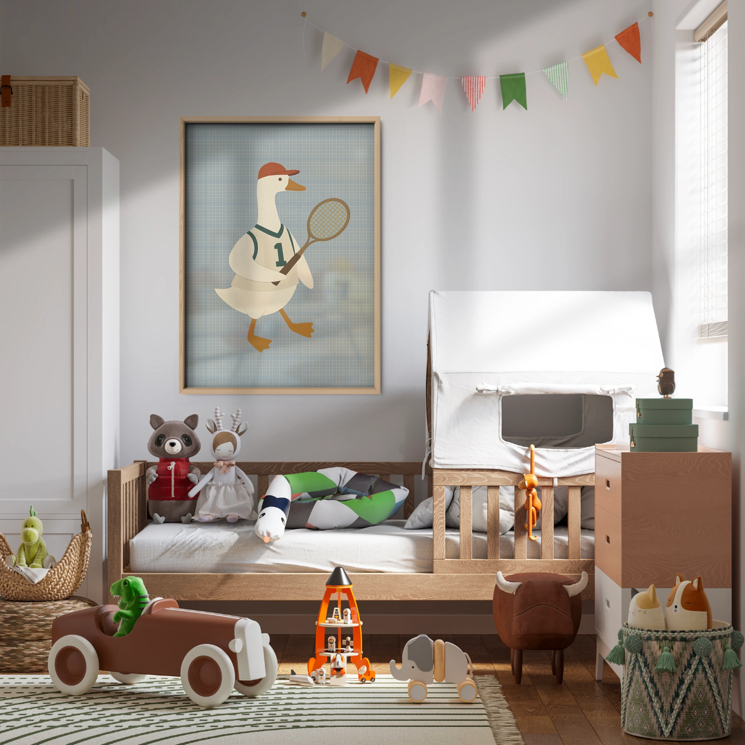 Tennis Goose Nursery Print