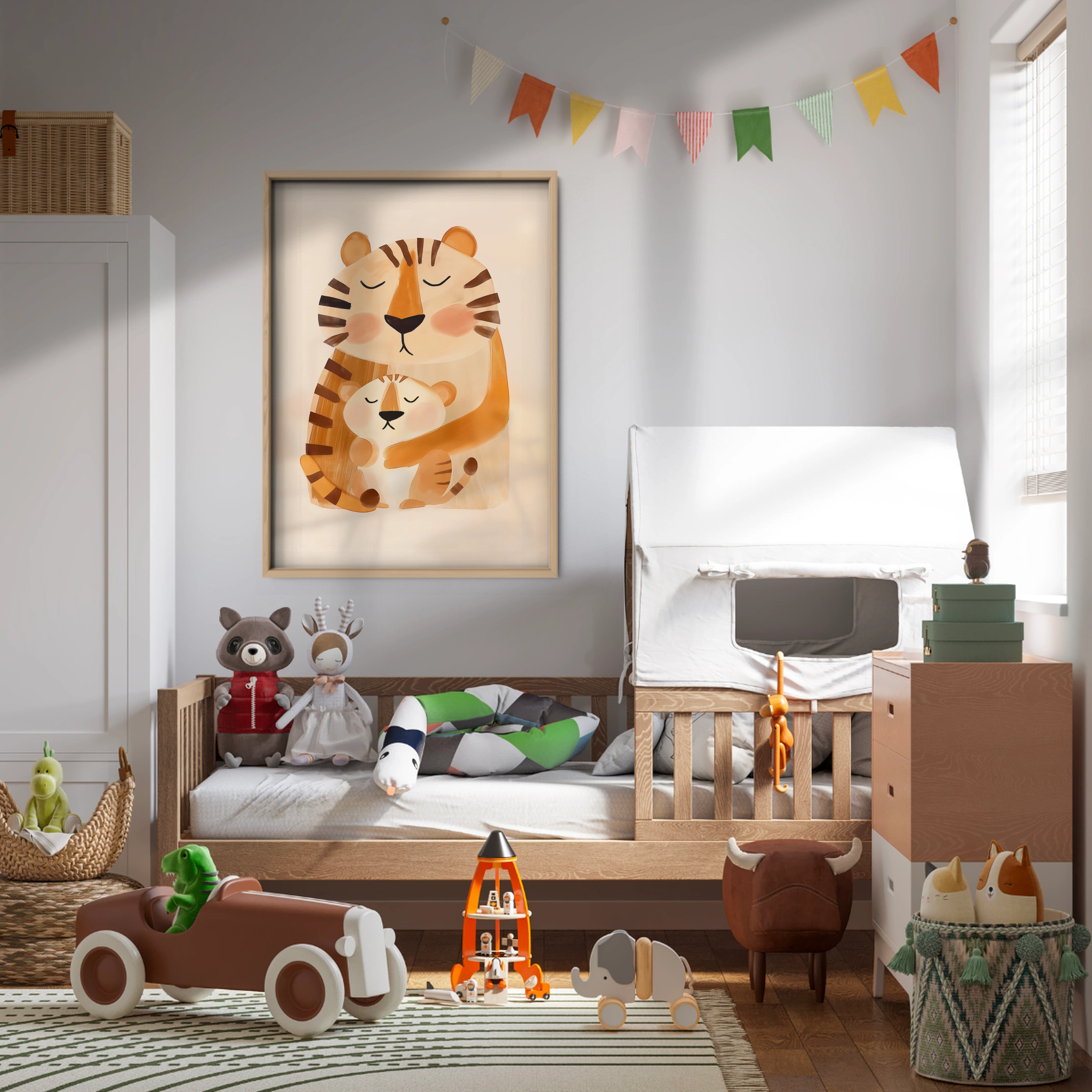 Tiger and Cub Nursery Print