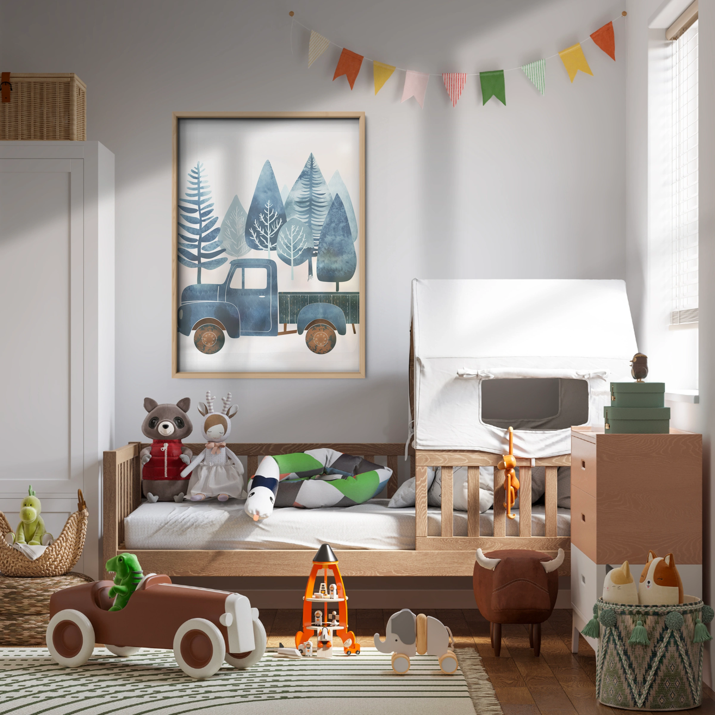 Truck and Trees Nursery Print