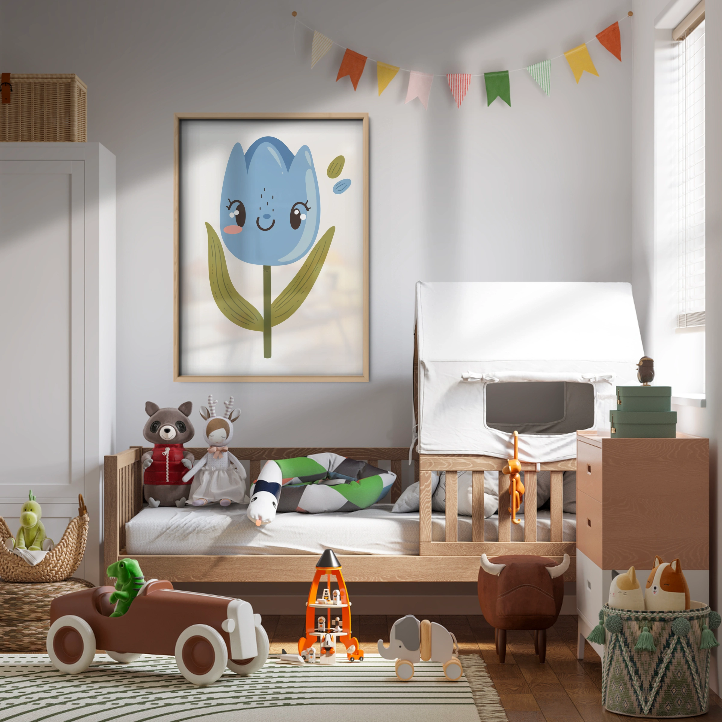 Tulip Face Nursery Print