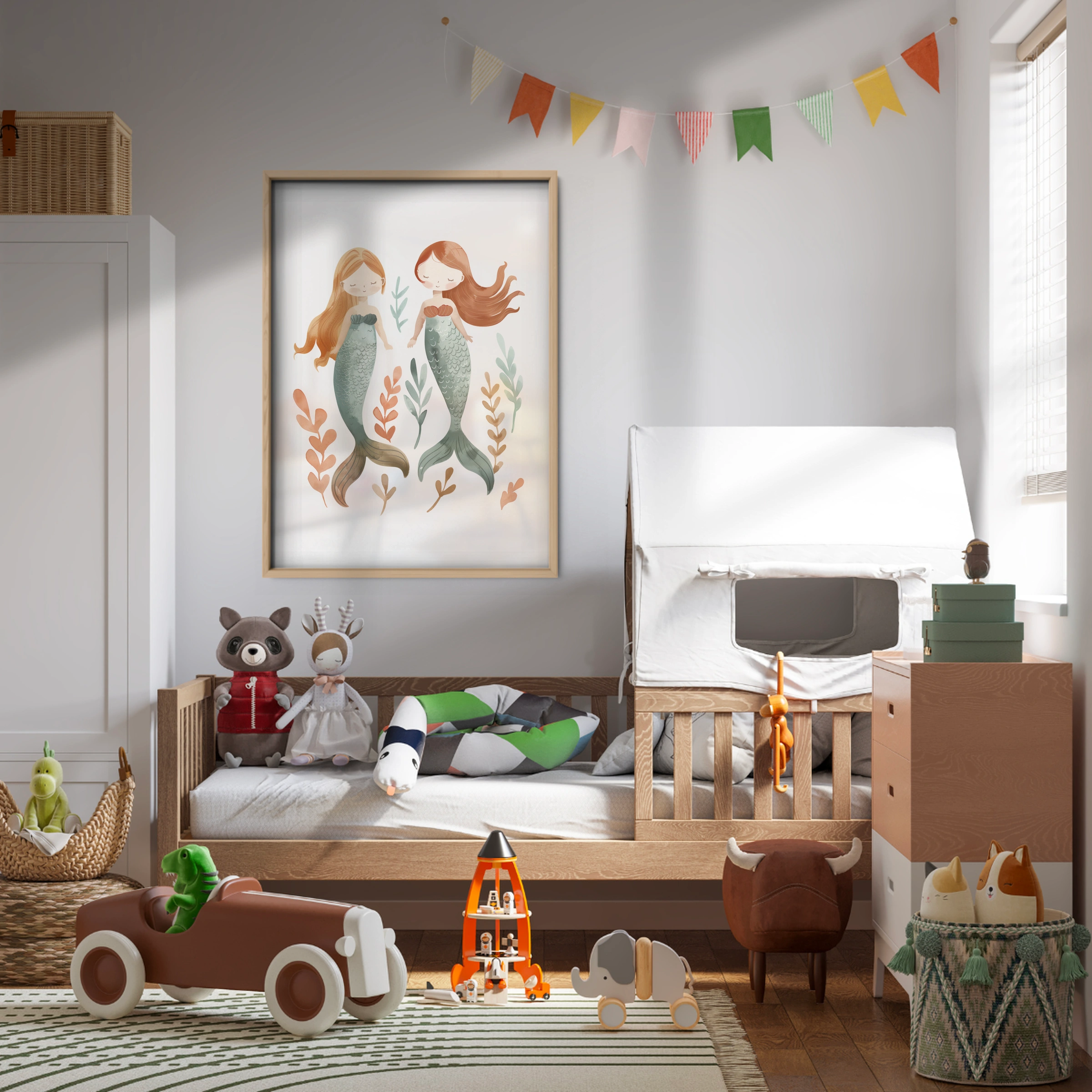 Two Mermaids Nursery Print