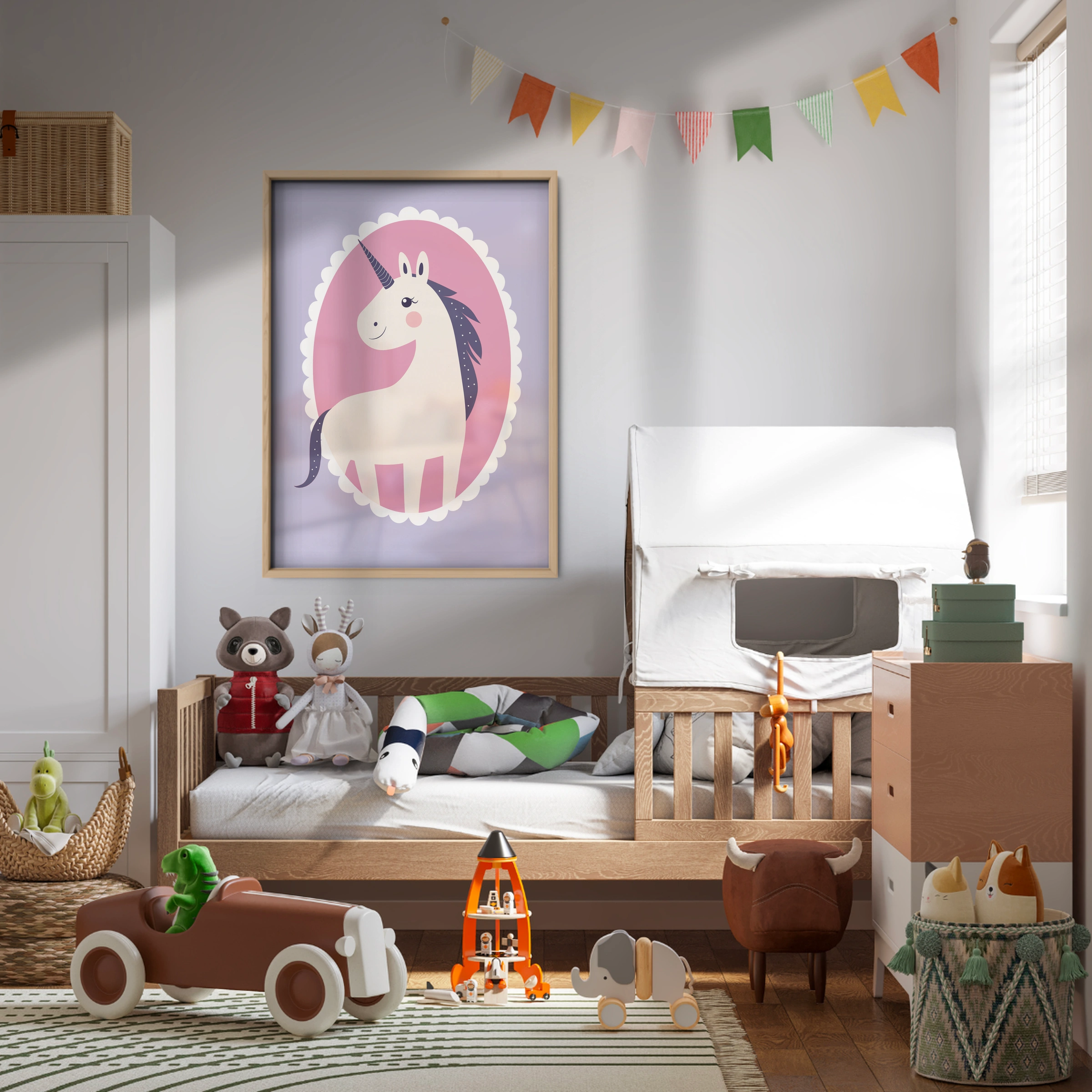 Unicorn Cameo Nursery Print