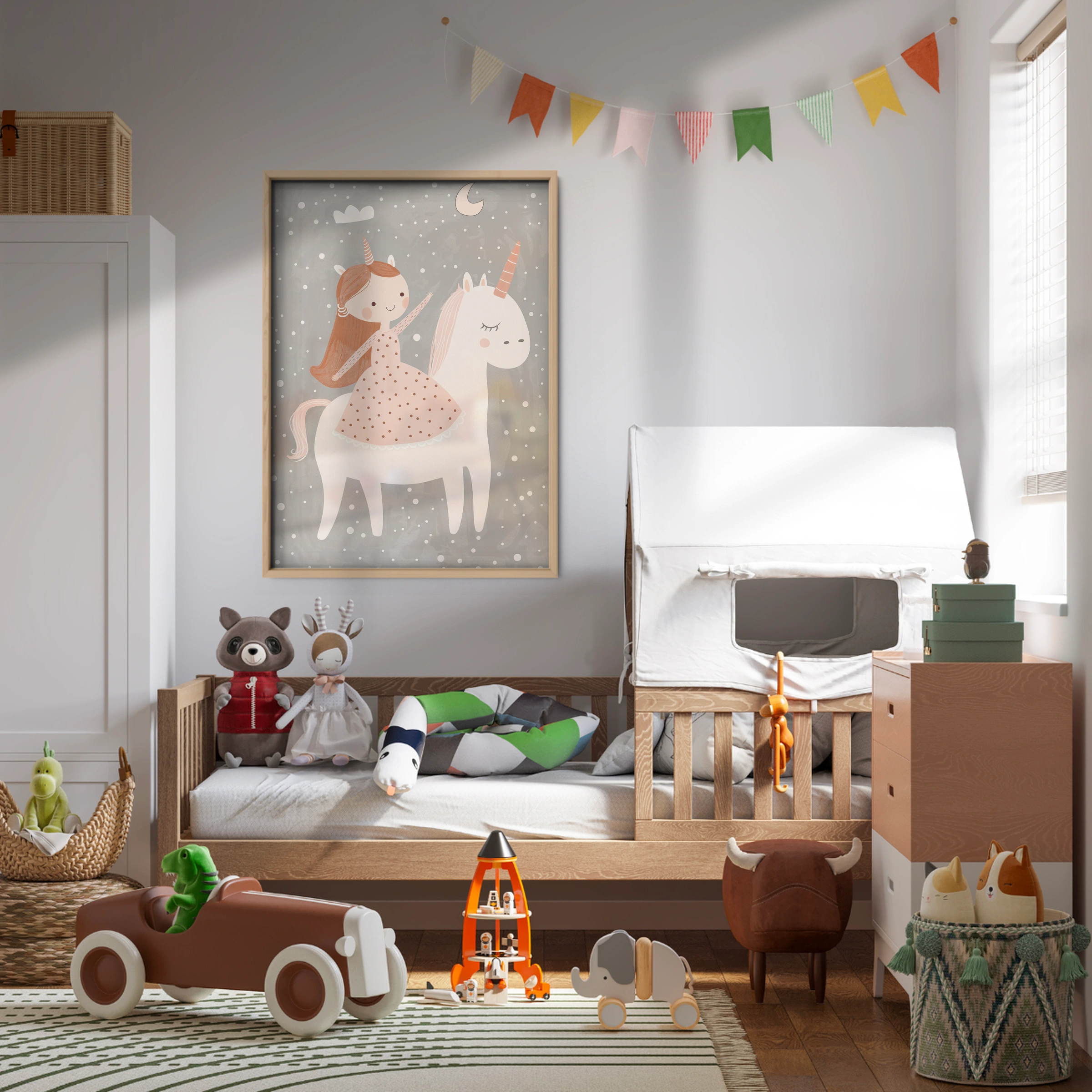 Unicorn Rider Nursery Print