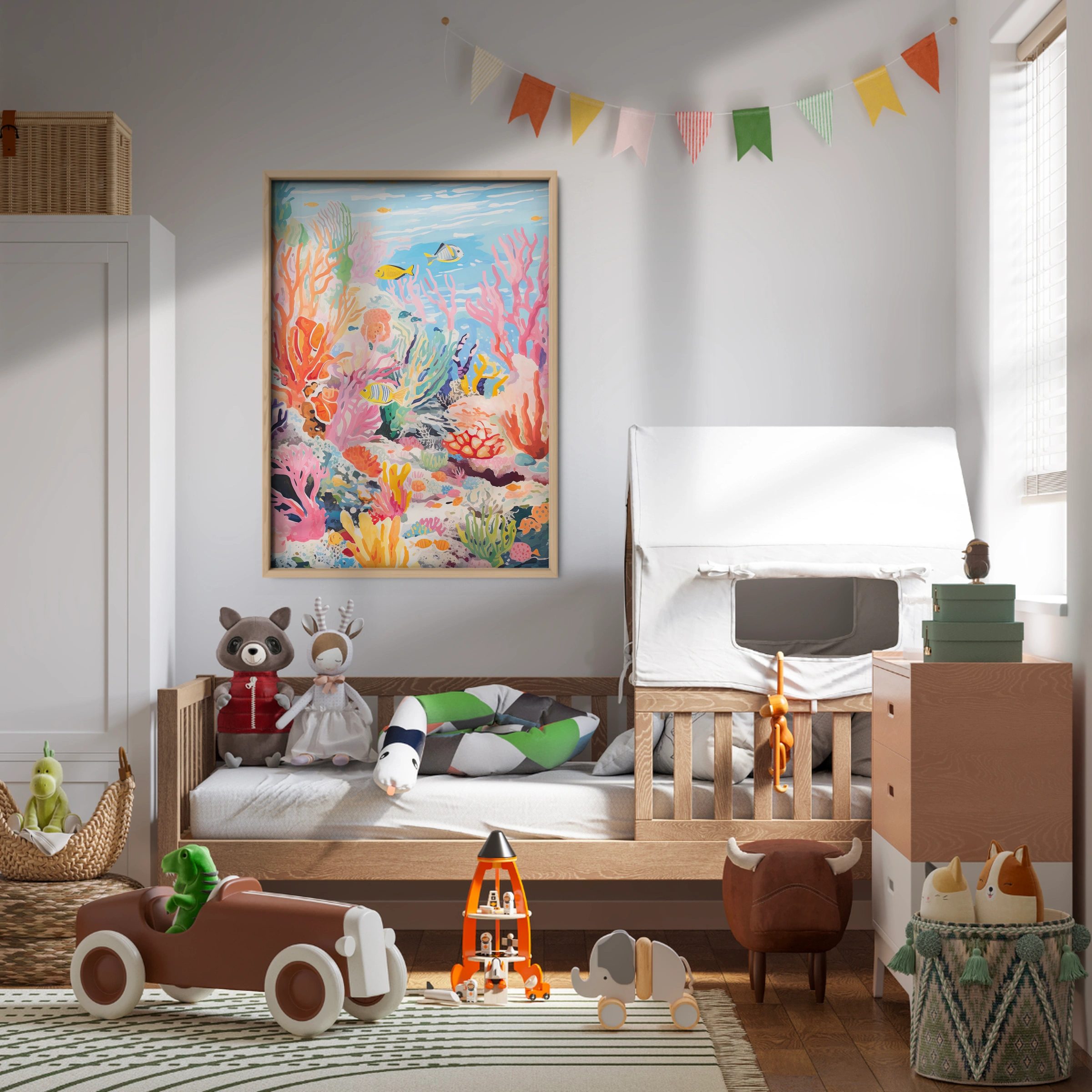 Vivid Coral Reef Nursery Print