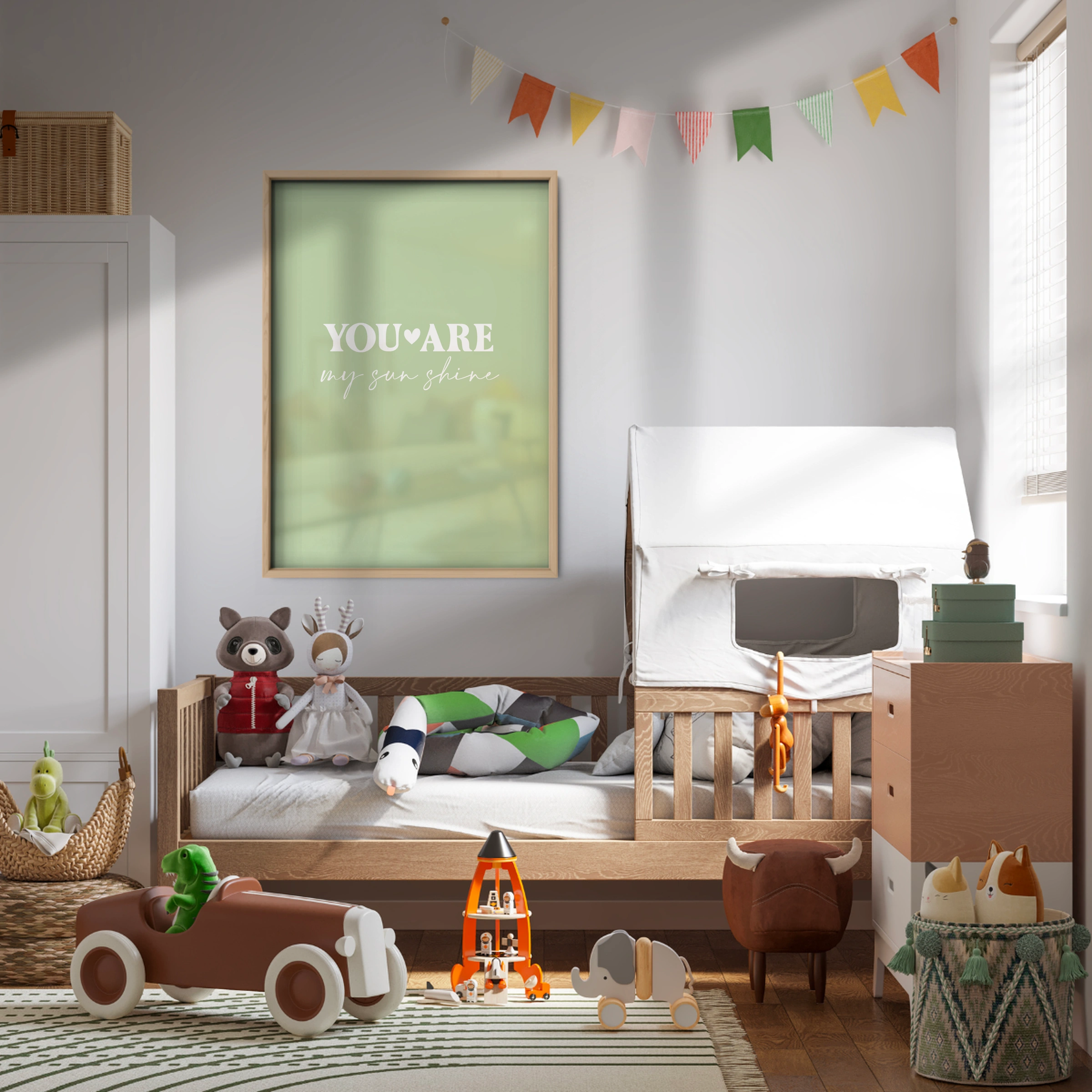 You Are My Sunshine Green Nursery Print