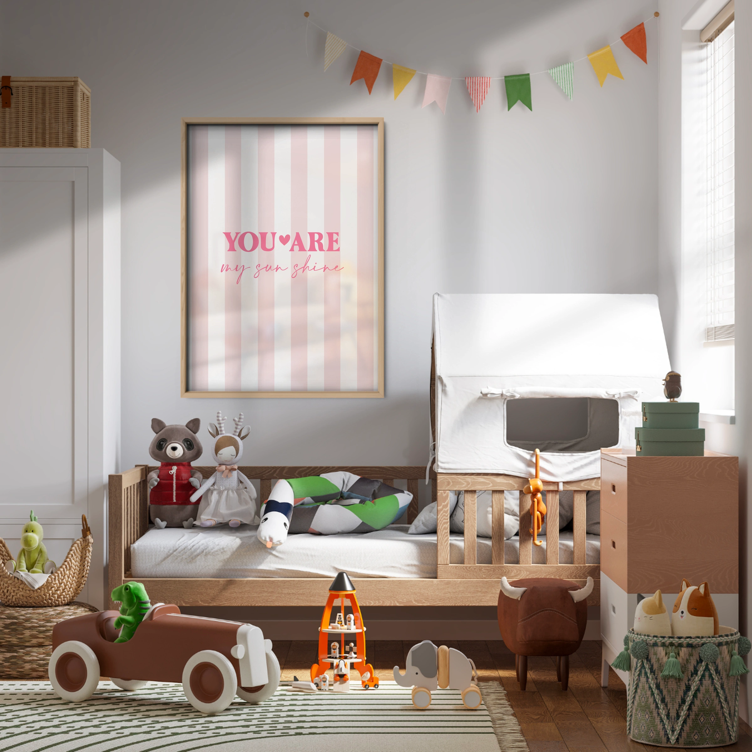 You Are My Sunshine Pink Nursery Print