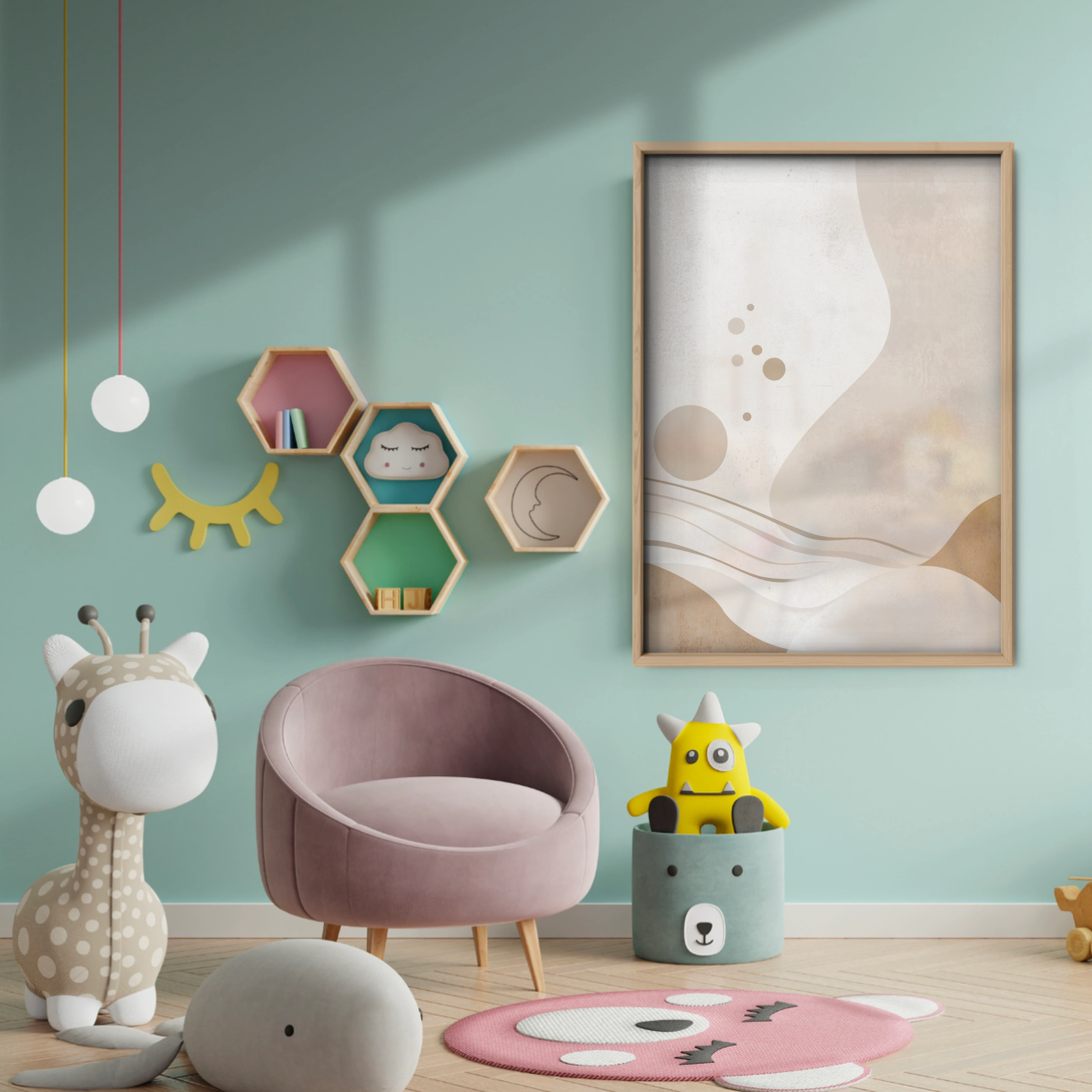 Abstract Shapes Nursery Print - baby room wall decor print