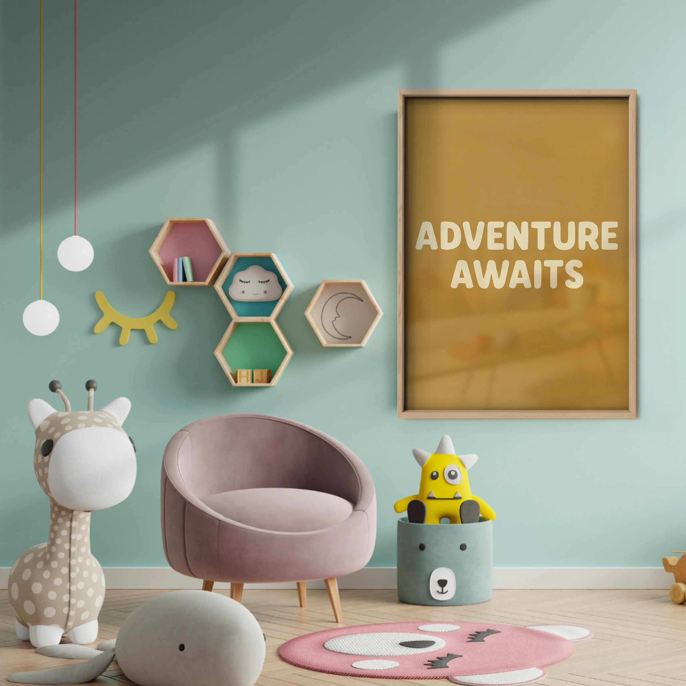 Adventure Awaits Nursery Print - baby room wall decor print