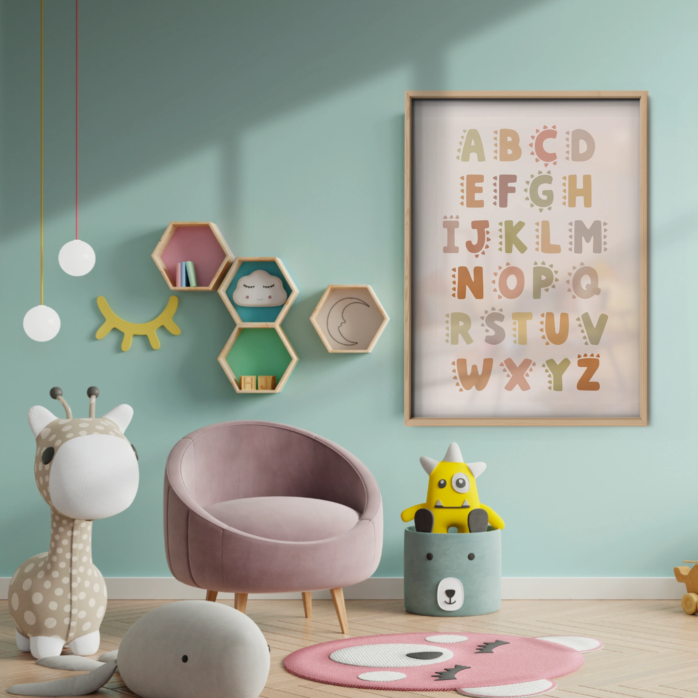 Alphabet ABC Nursery Print - baby room wall decor print