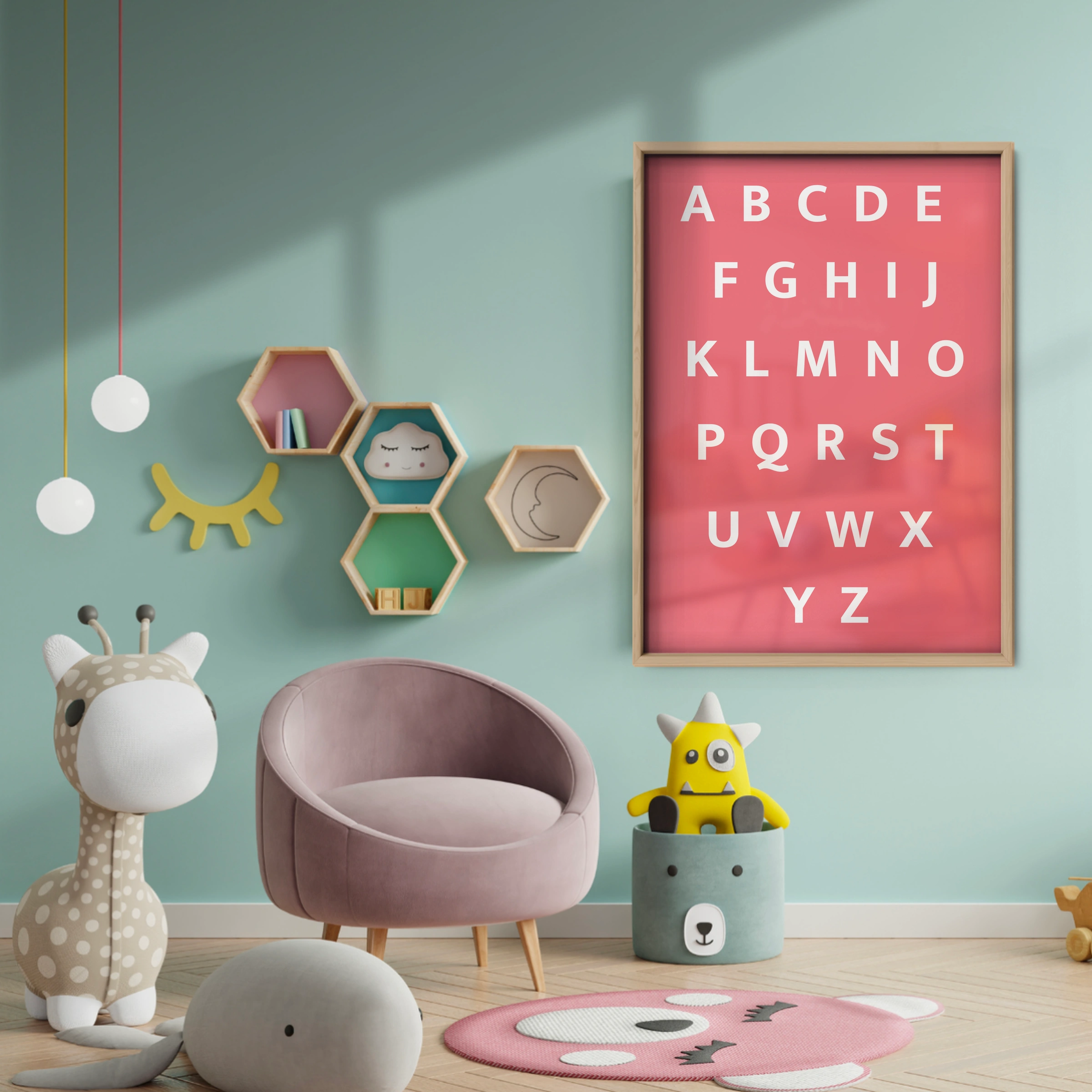 Alphabet Chart Nursery Print - baby room wall decor print