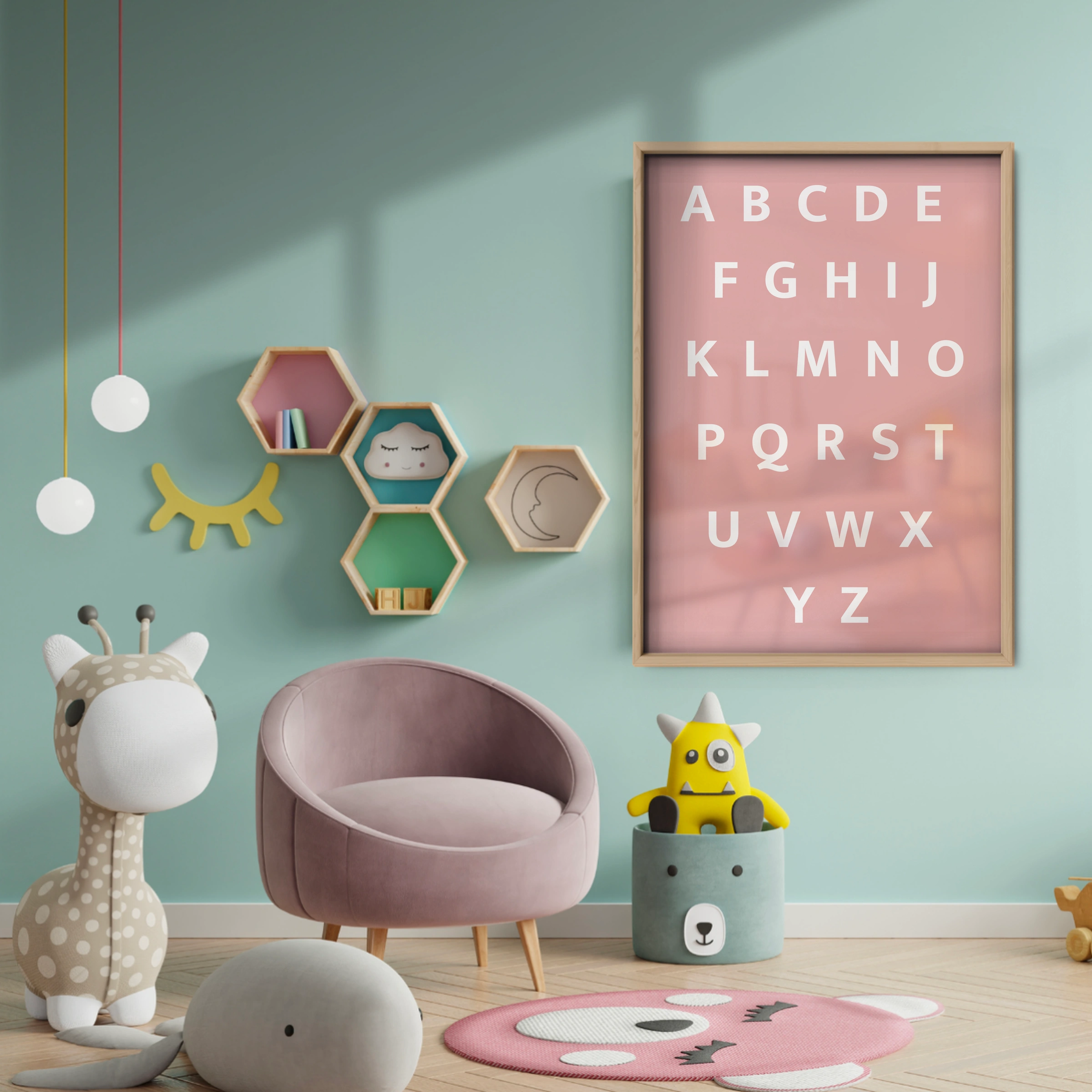 Alphabet Chart Two Nursery Print - baby room wall decor print