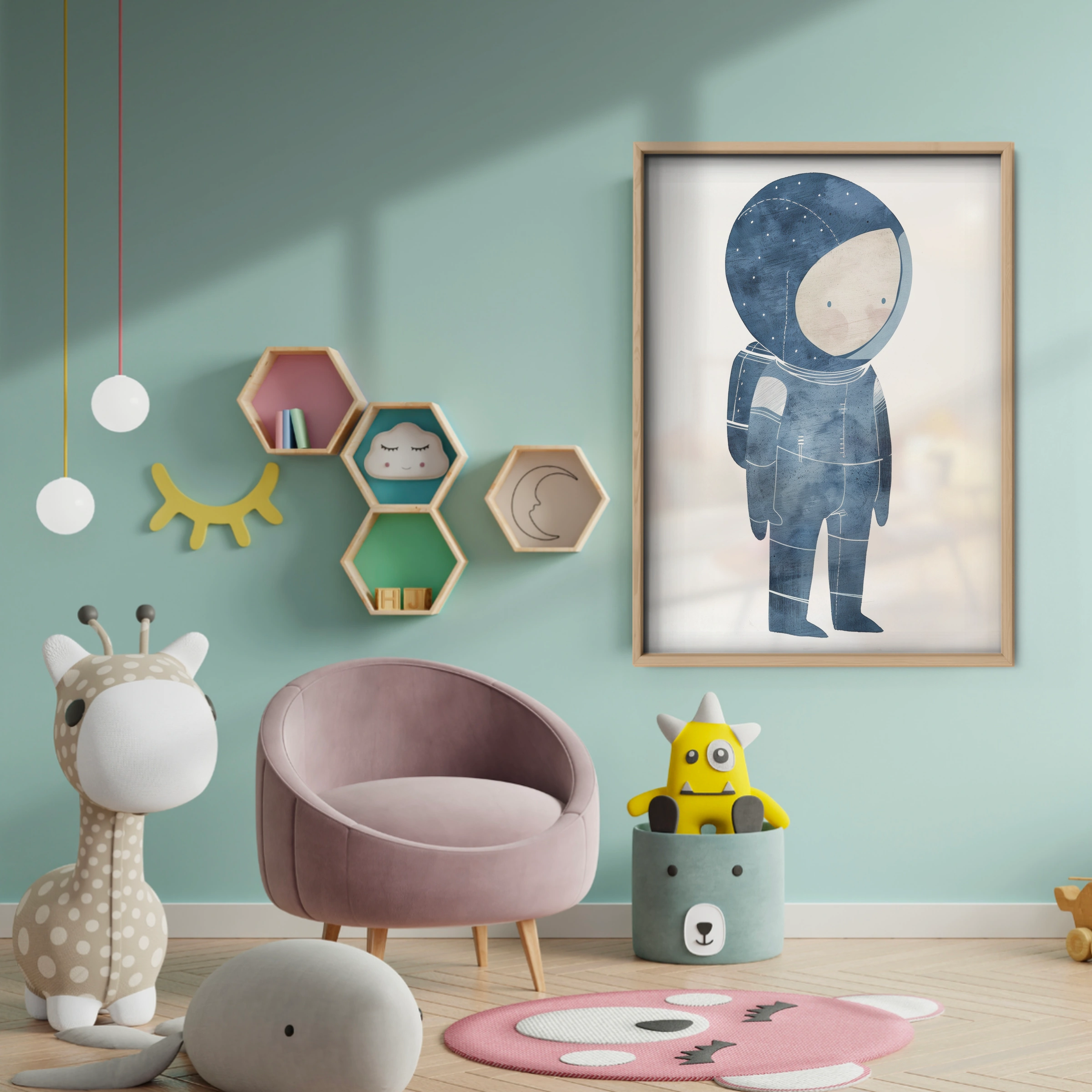 Astronaut Suit Nursery Print - baby room wall decor print