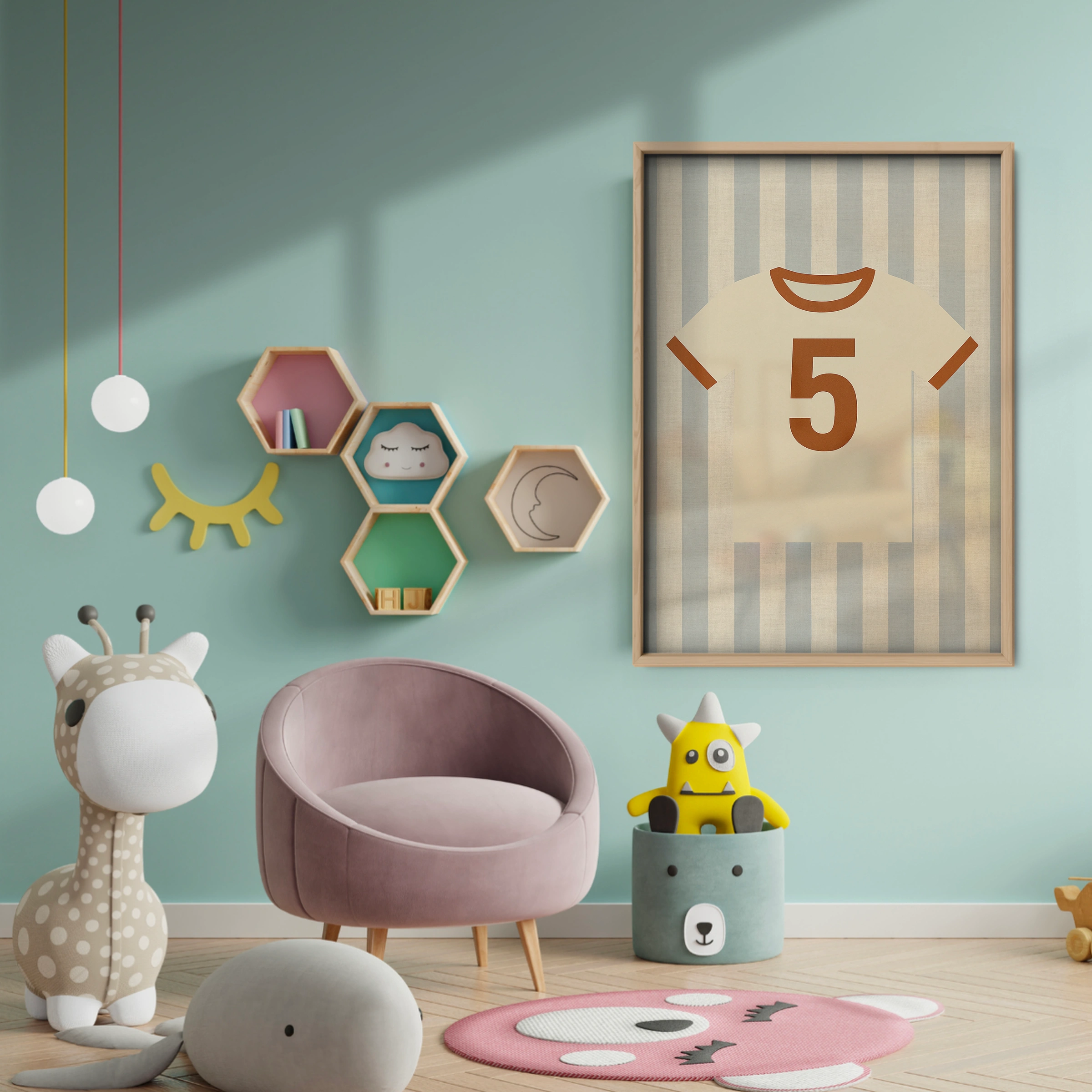 Baseball Jersey Nursery Print - baby room wall decor print