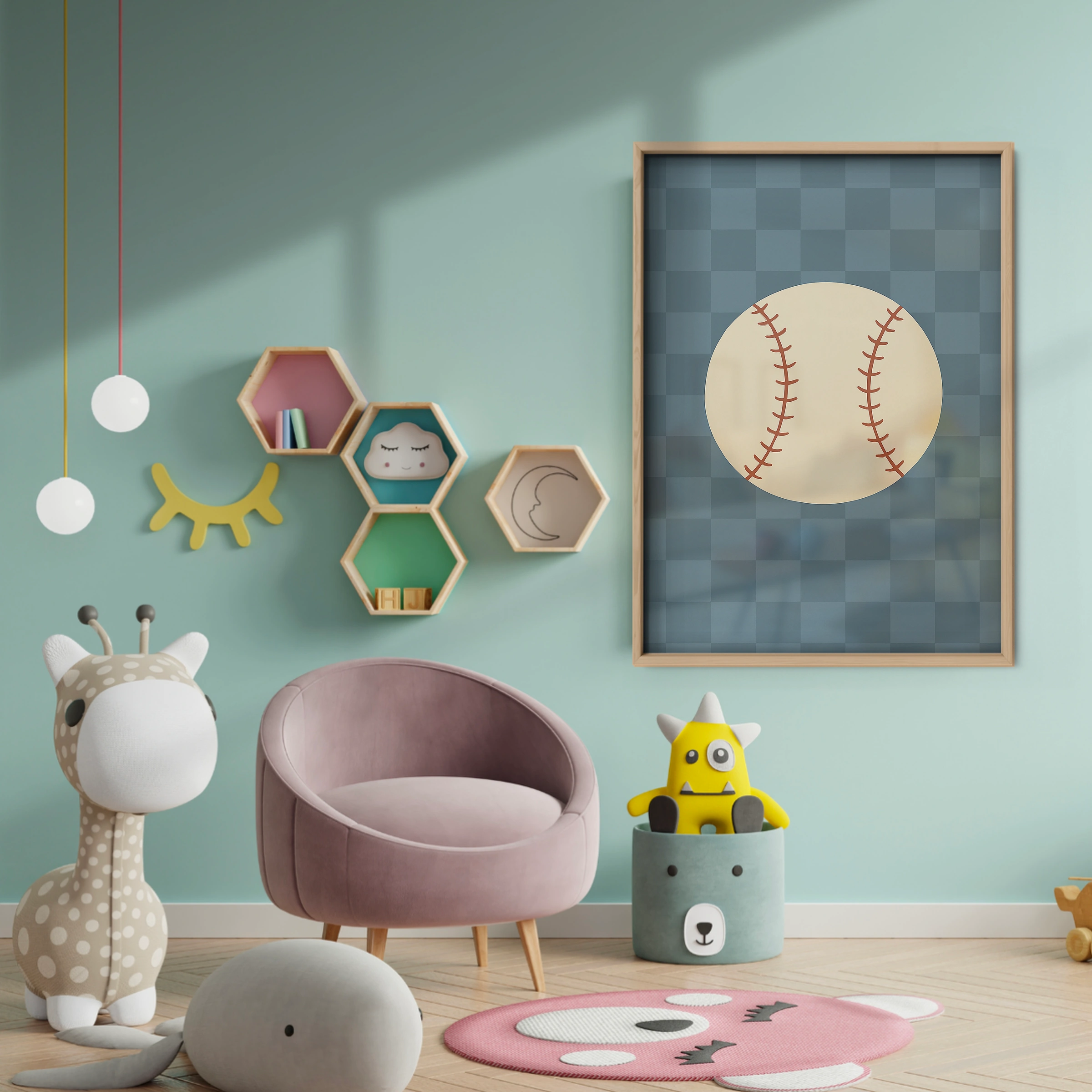 Baseball Two Nursery Print - baby room wall decor print