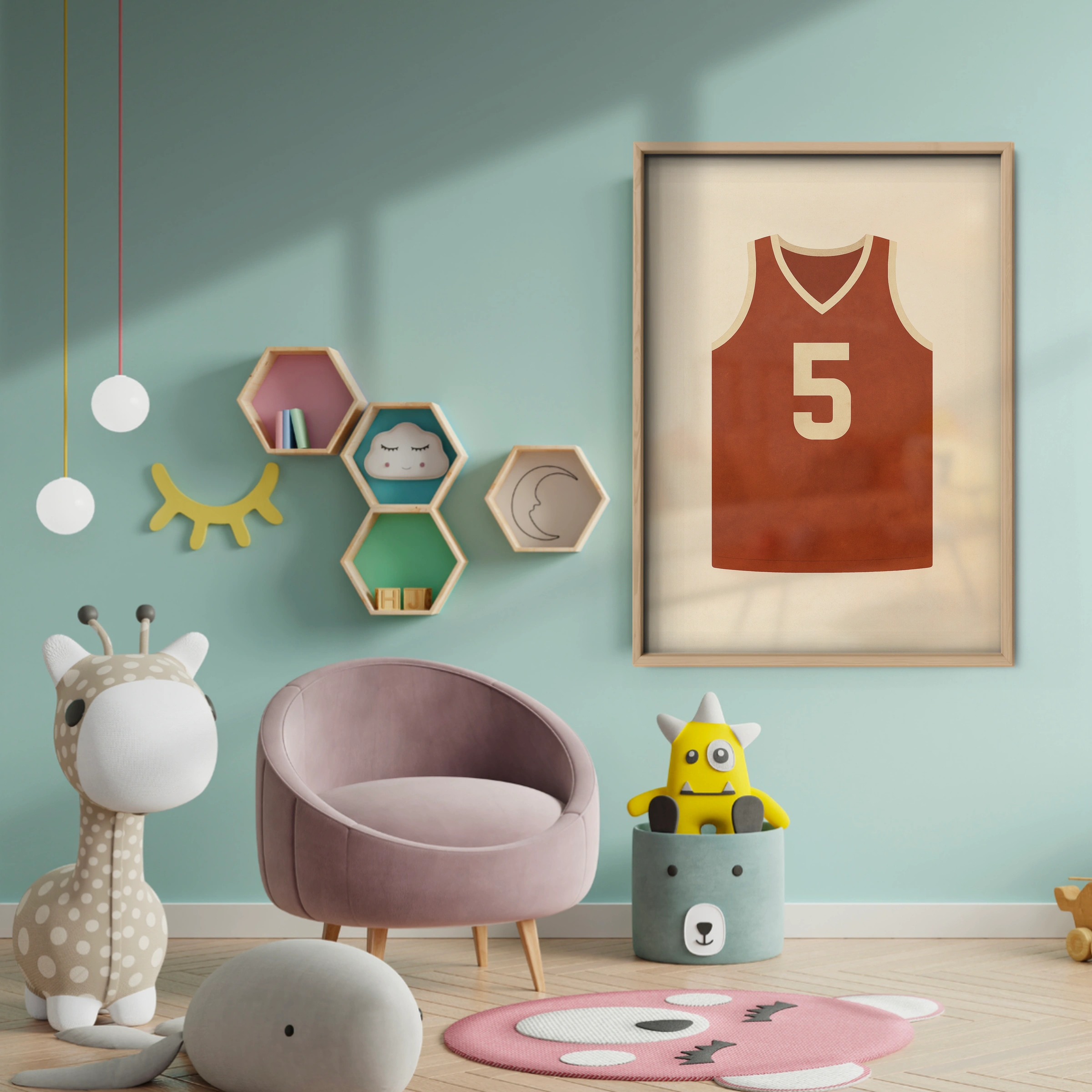 Basketball Jersey Nursery Print - baby room wall decor print