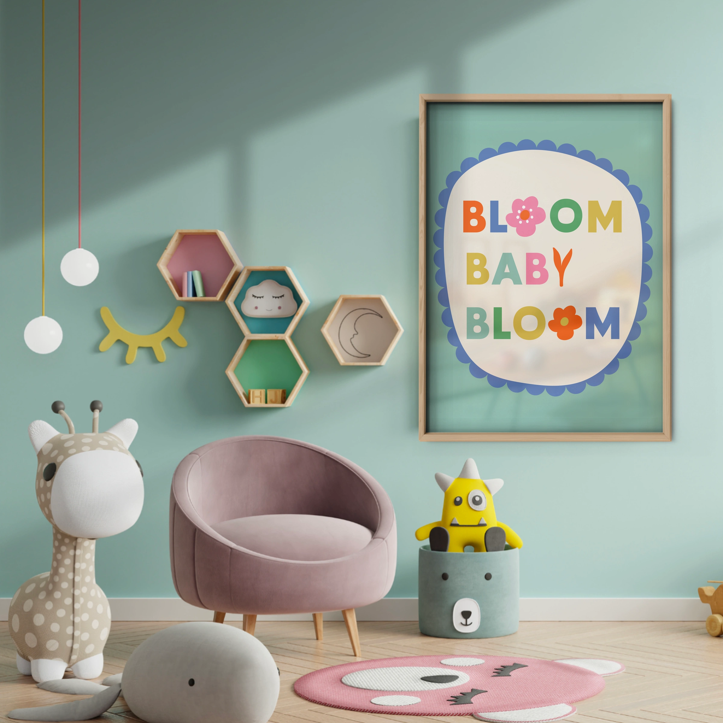 Bloom Baby Bloom Nursery Print - baby room wall decor print