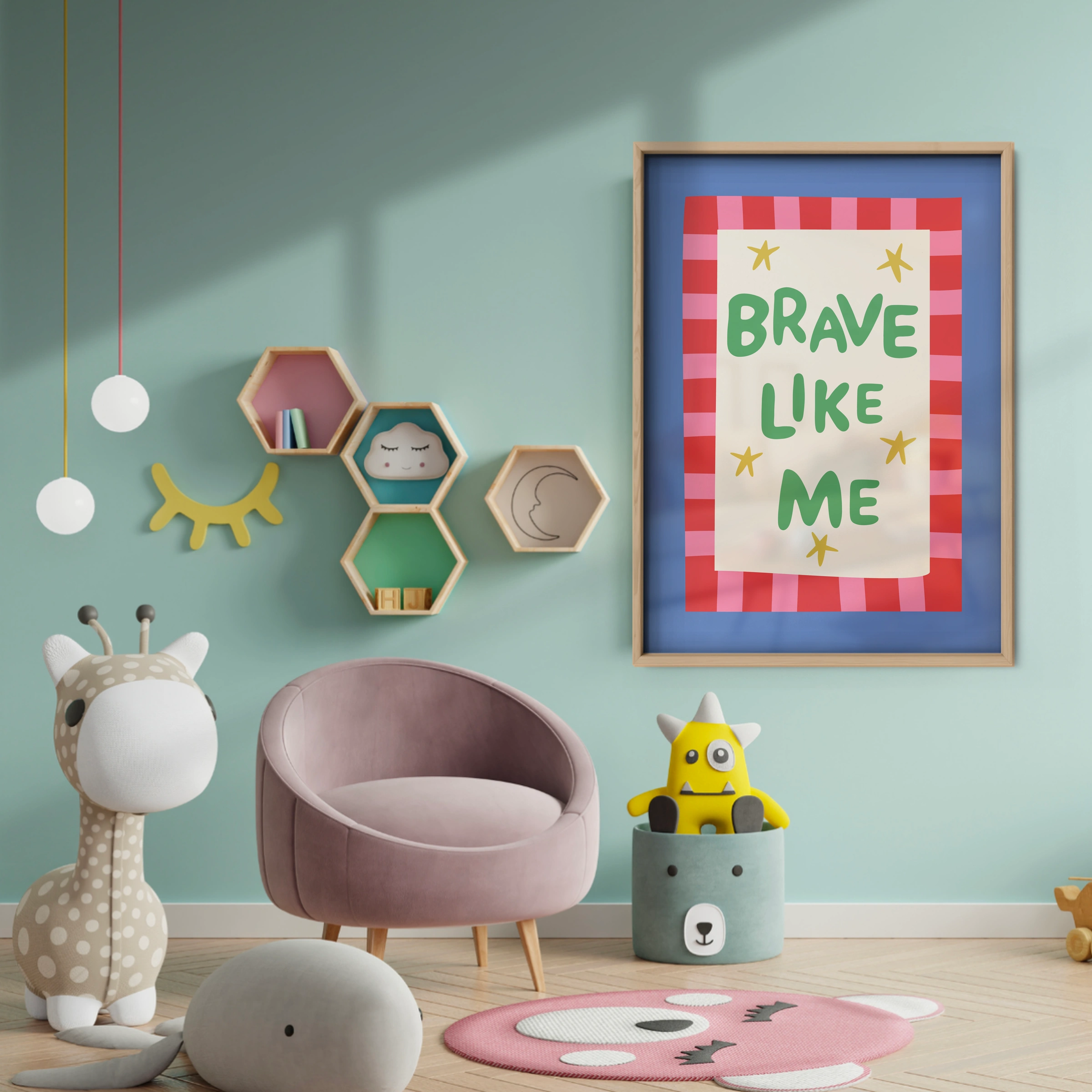 Brave Like Me Nursery Print - baby room wall decor print