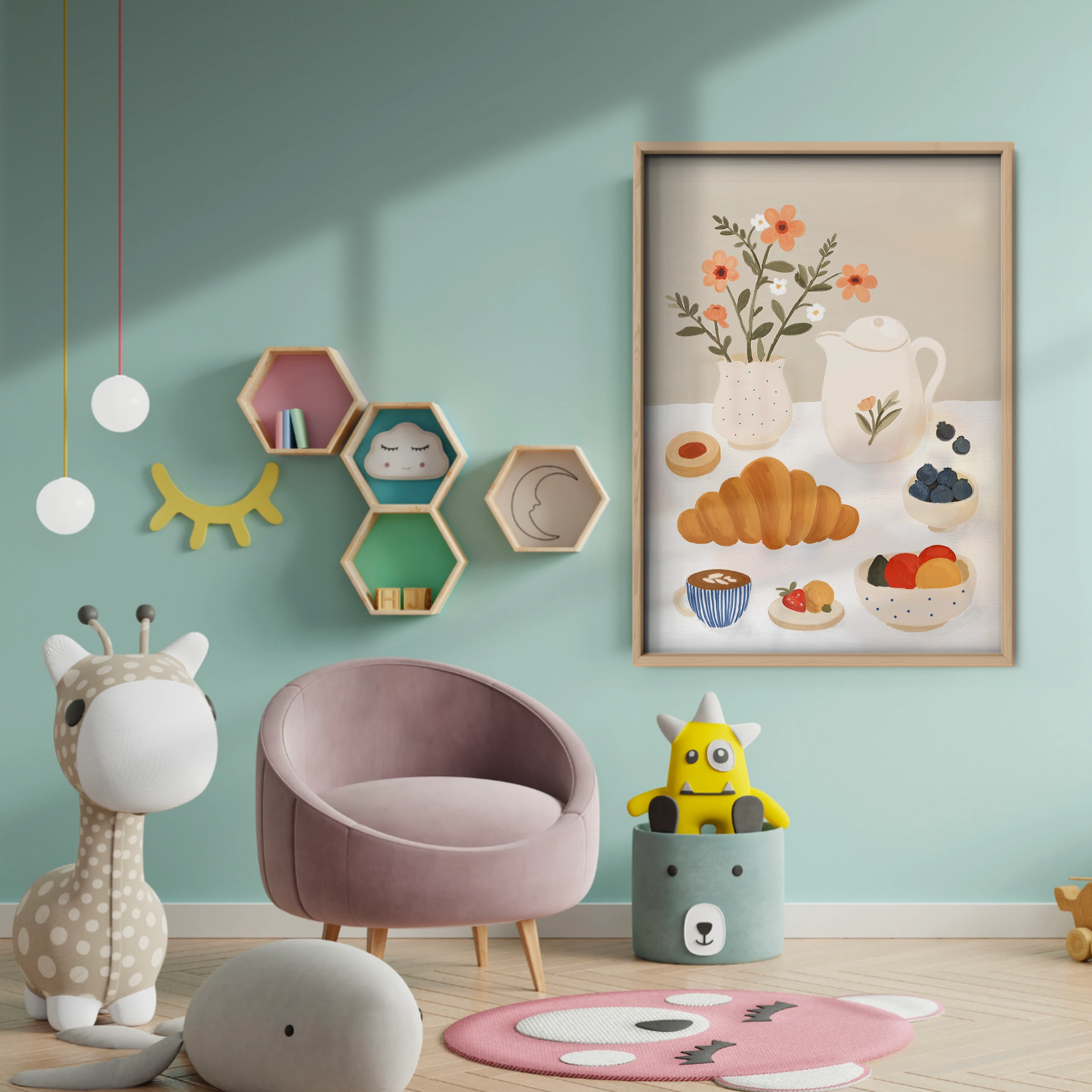 Breakfast Treats Nursery Print - baby room wall decor print