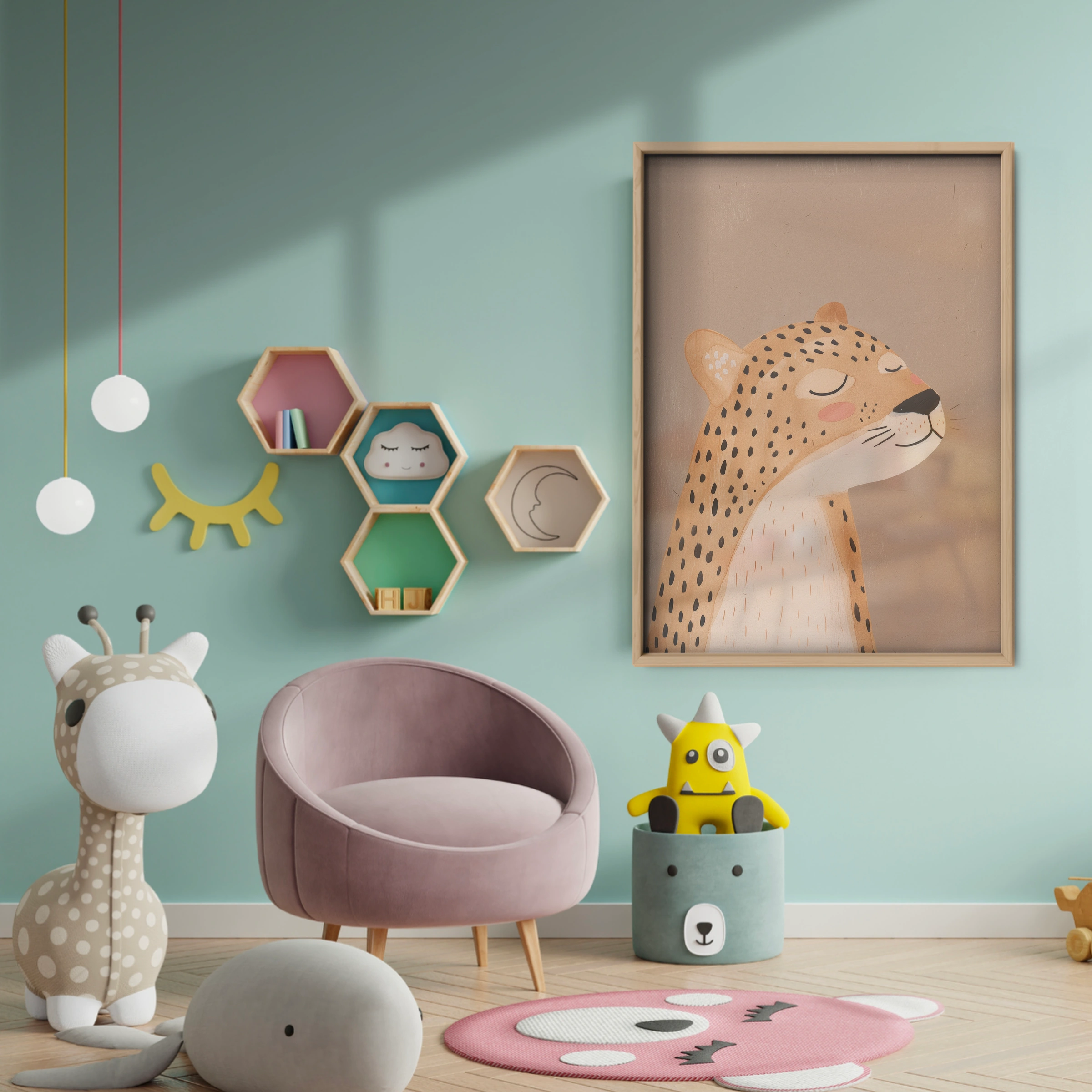 Cheetah Cub Nursery Print - baby room wall decor print