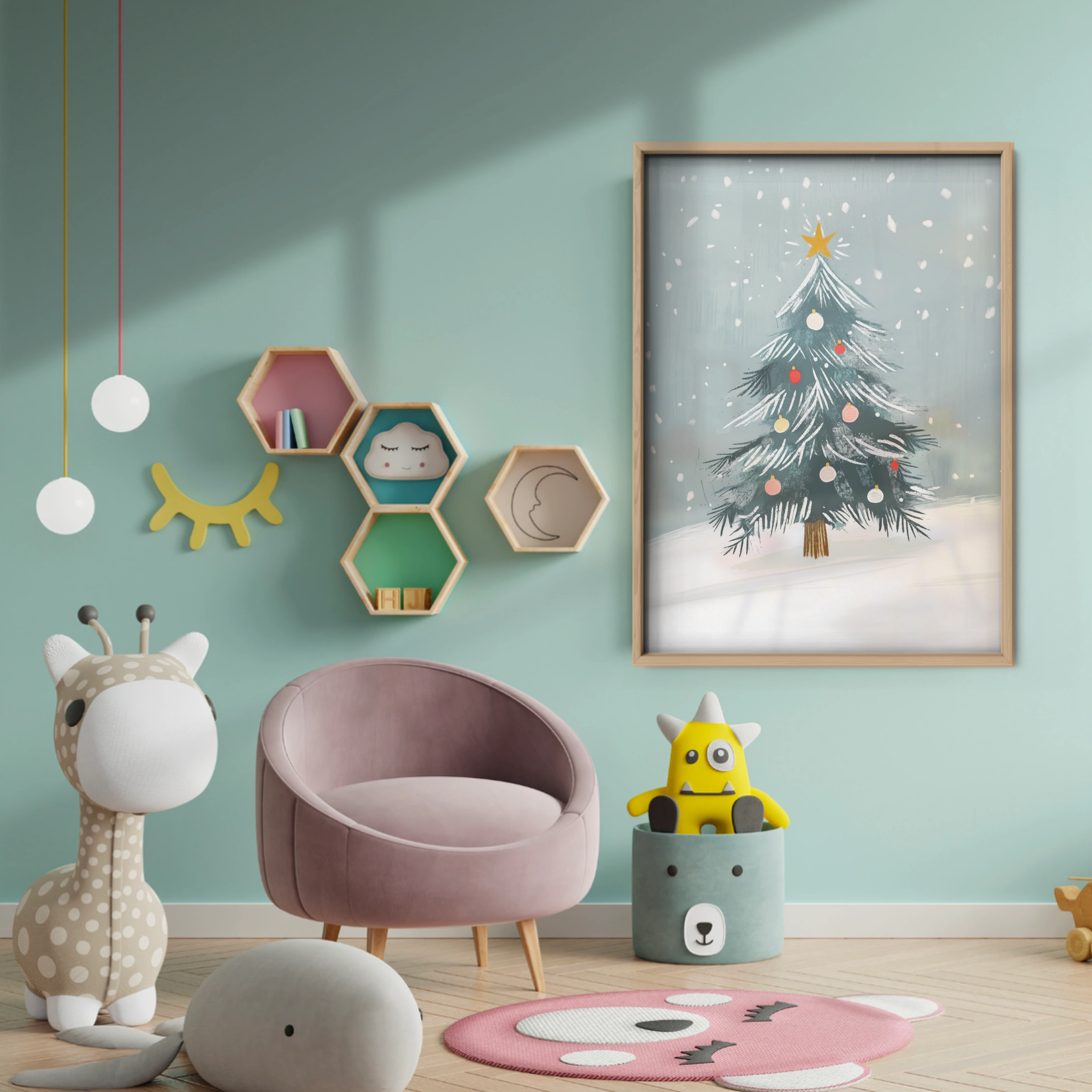 Christmas Tree Christmas Print - baby room wall decor print
