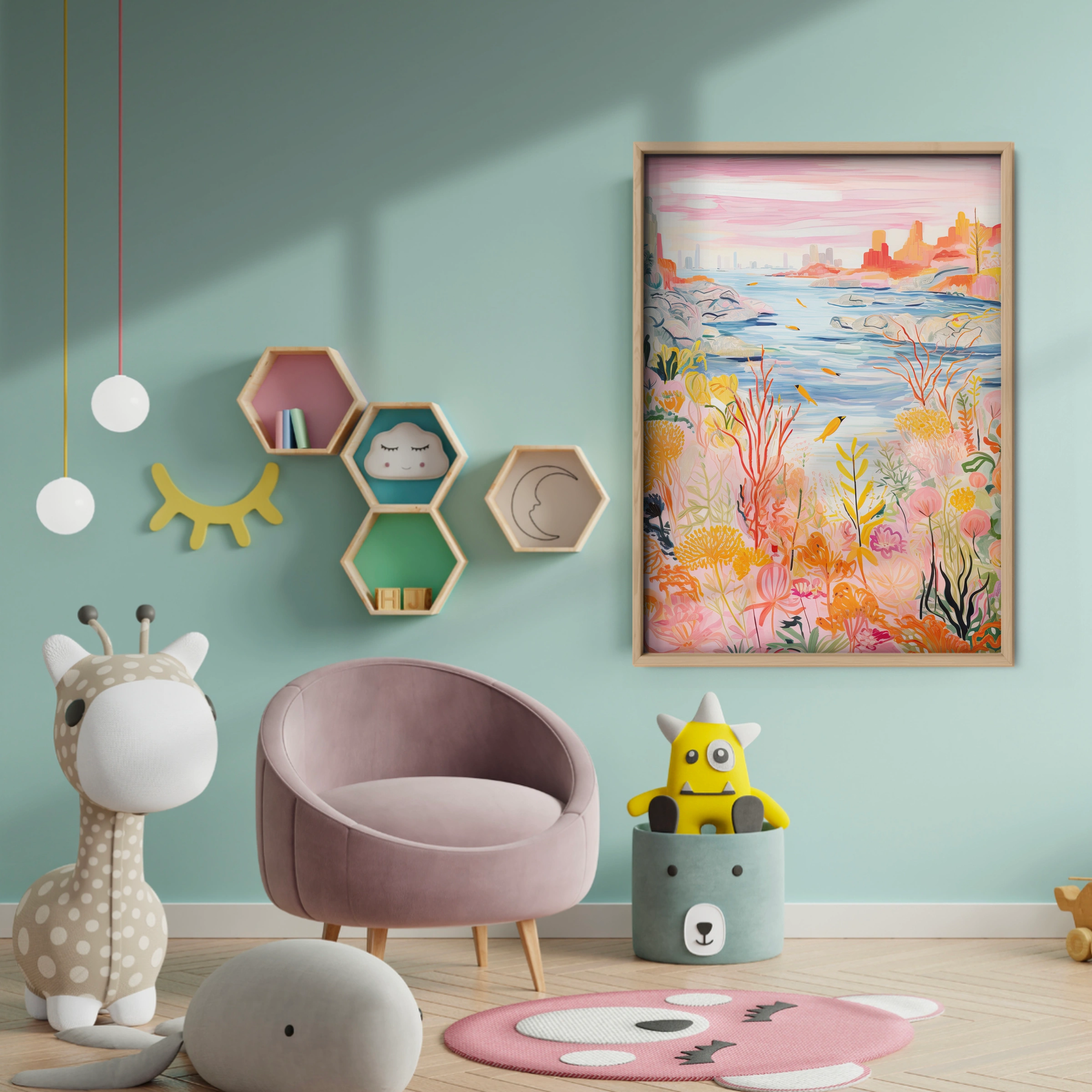 Coastal Reef Nursery Print - baby room wall decor print