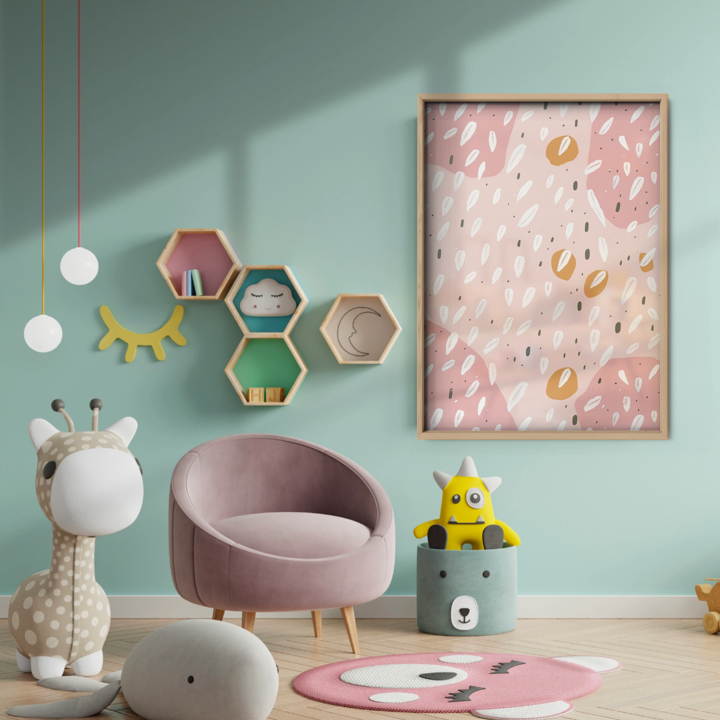 Confetti Dots Nursery Print - baby room wall decor print